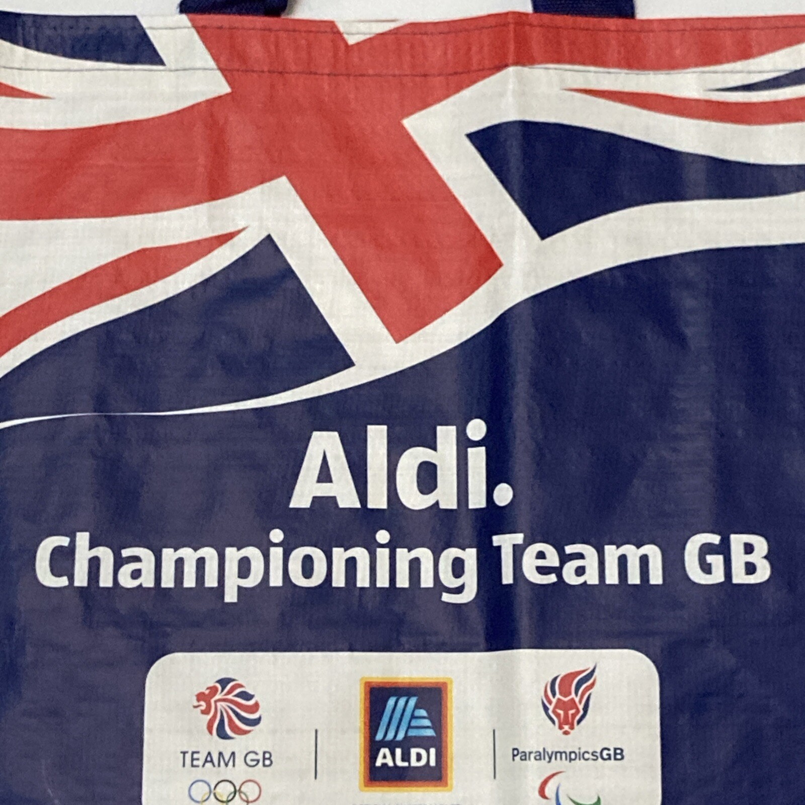 Aldi Team GB Tote Bag Olympics Paralympics Union Jack Lion Blue Red New Shopper