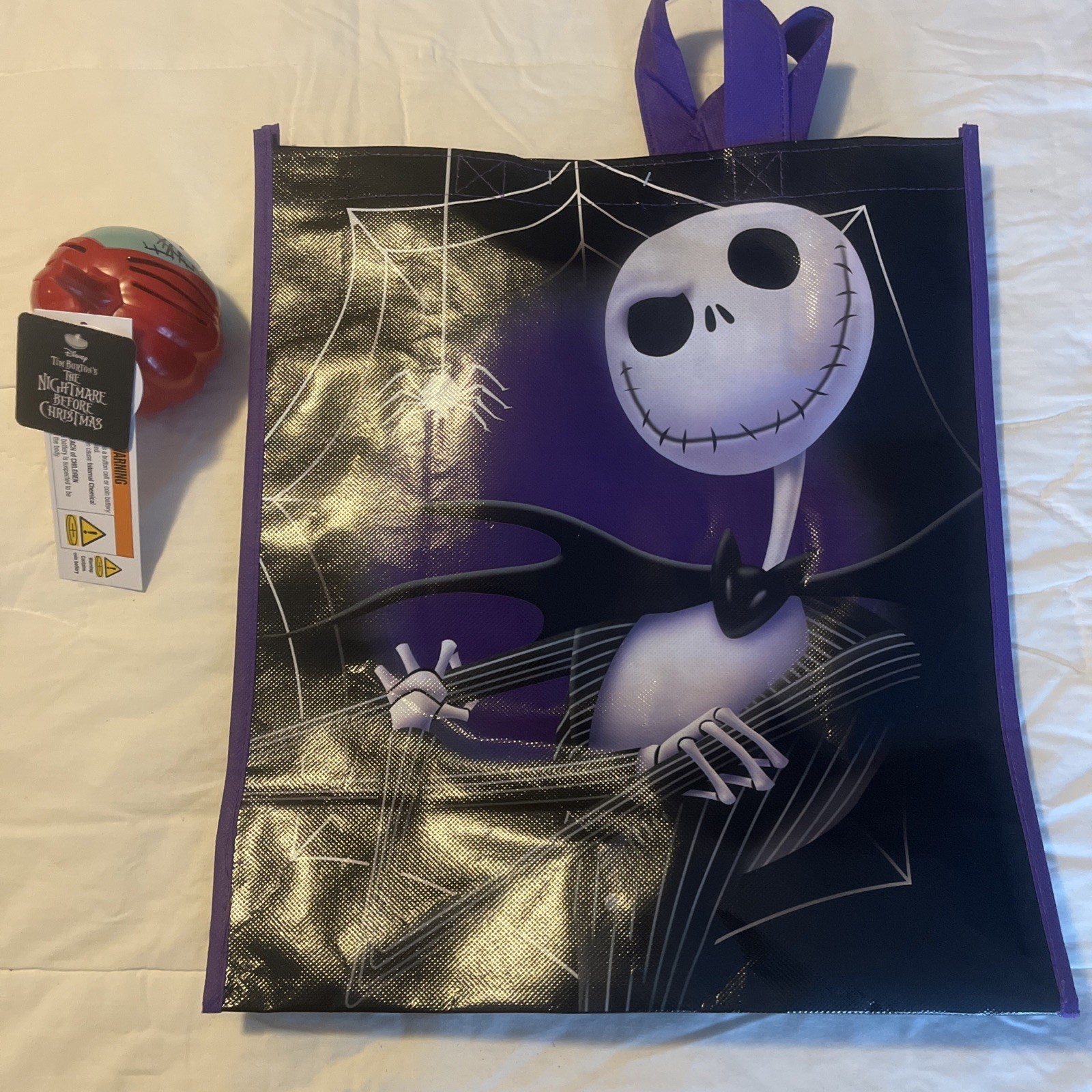 JACK SKELLINGTON SALLY Mini Blow Mold + Reusable Black Shopping Gift Bag Handle