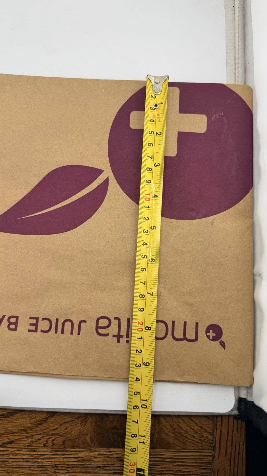 Movita Juice Bar Reusable Kraft Paper Shopping Gift Bag Purple Logo Eco Friendly