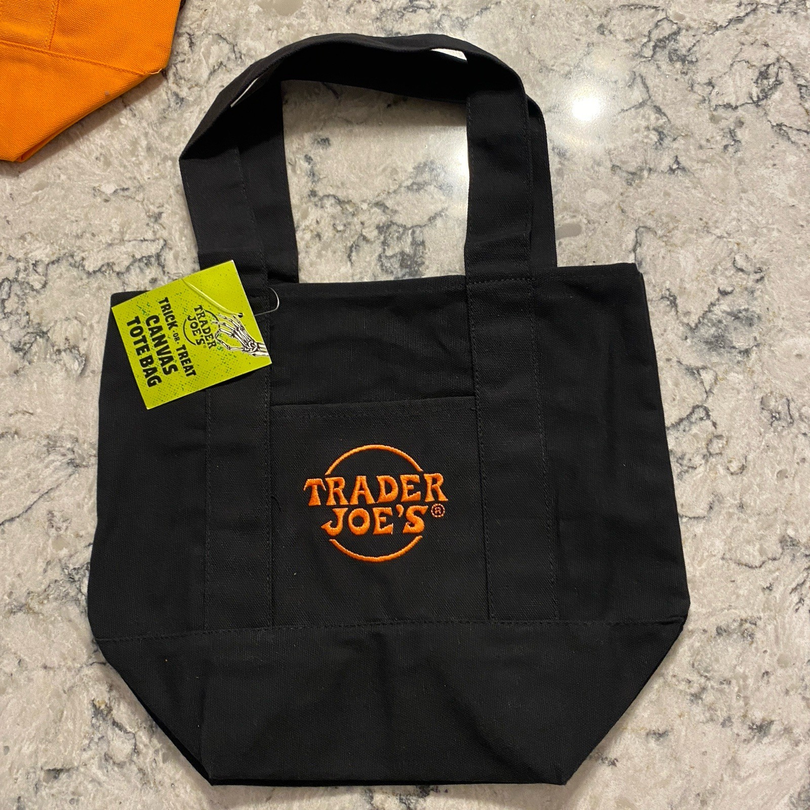 Trader Joe’s Mini Halloween Canvas Tote Bag Set Of 4 Orange Black Purple NWT