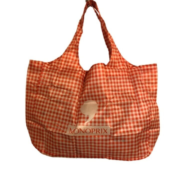 monoprix grocery shopping tote bag reusable france supermarket paris check