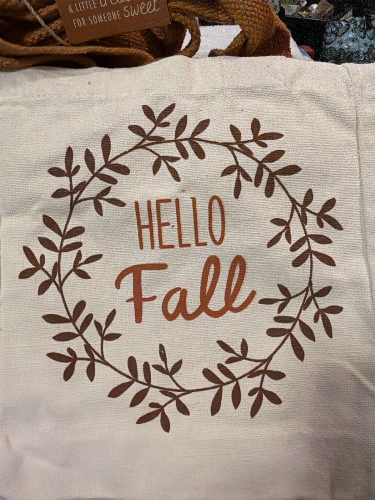 Small Fall Canvas Tote Bags – “Hello Fall” And Forest Animals – Two NWT