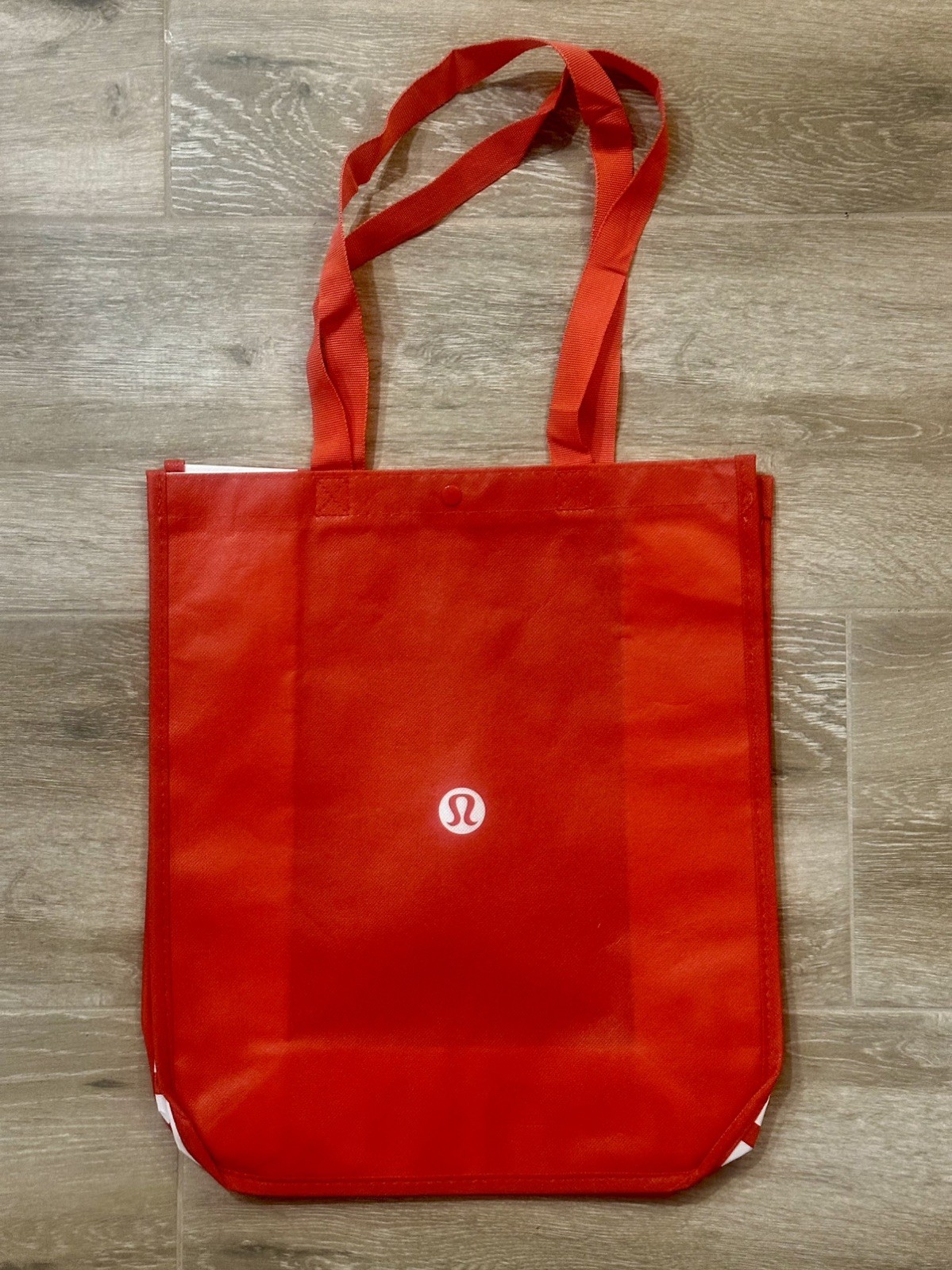 2 LULULEMON Reusable Shopping Totes Bags Large Red & Black (16” x 14” x 6.5”)