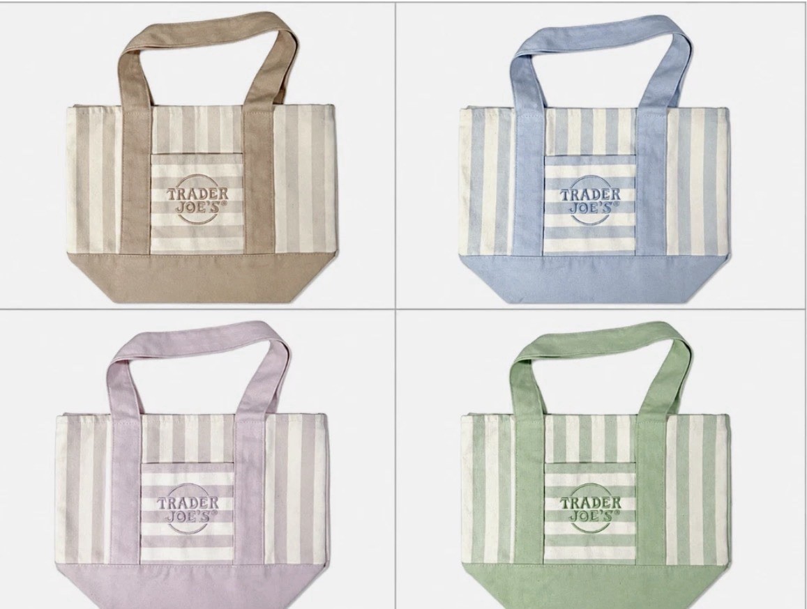 NWT Trader Joe’s Striped Canvas Mini Tote 2026 YOU CHOOSE – FREE SHIPPING