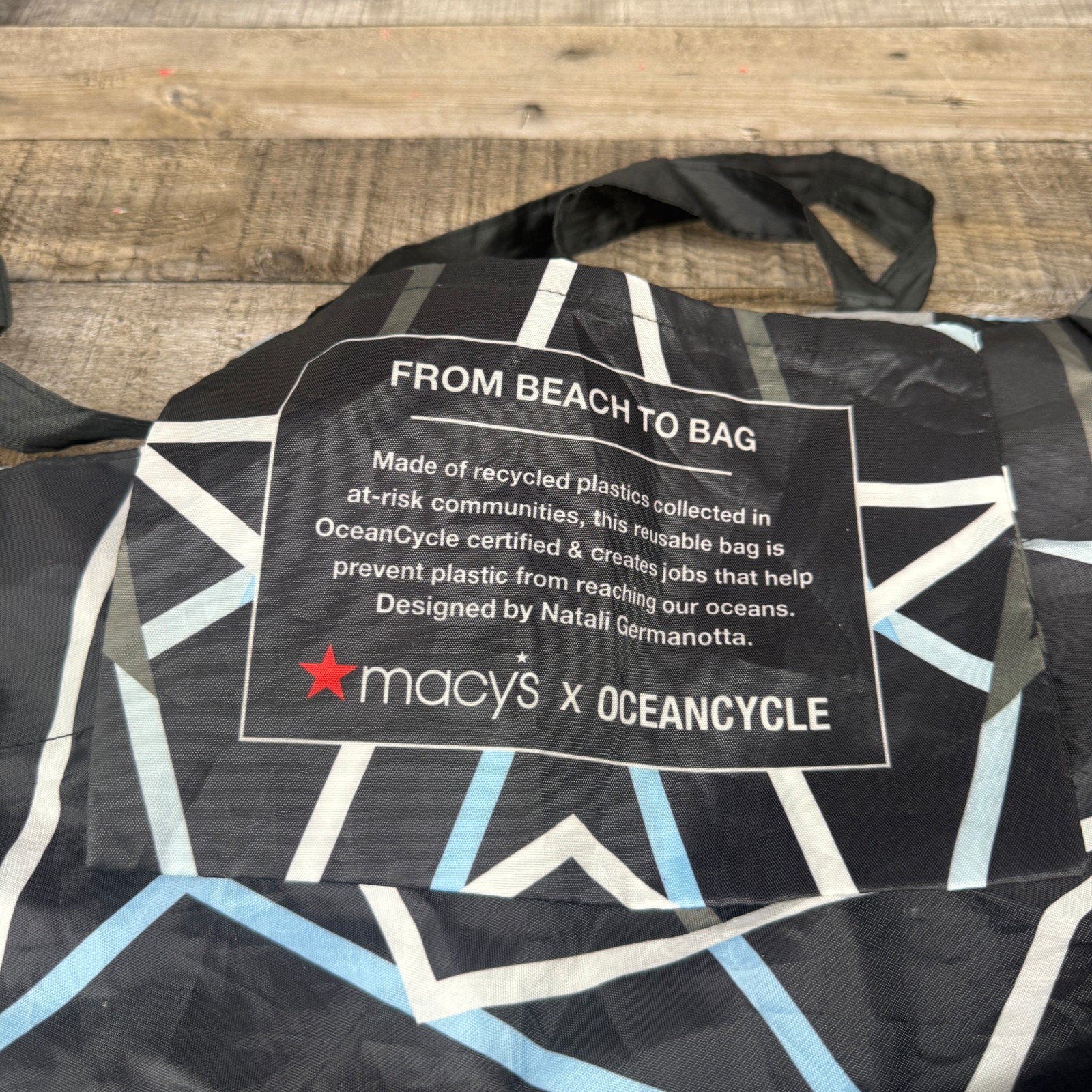 Macys X OceanCycle From Beach To Bag Starburst Rising Star Reusable Shopping Bag