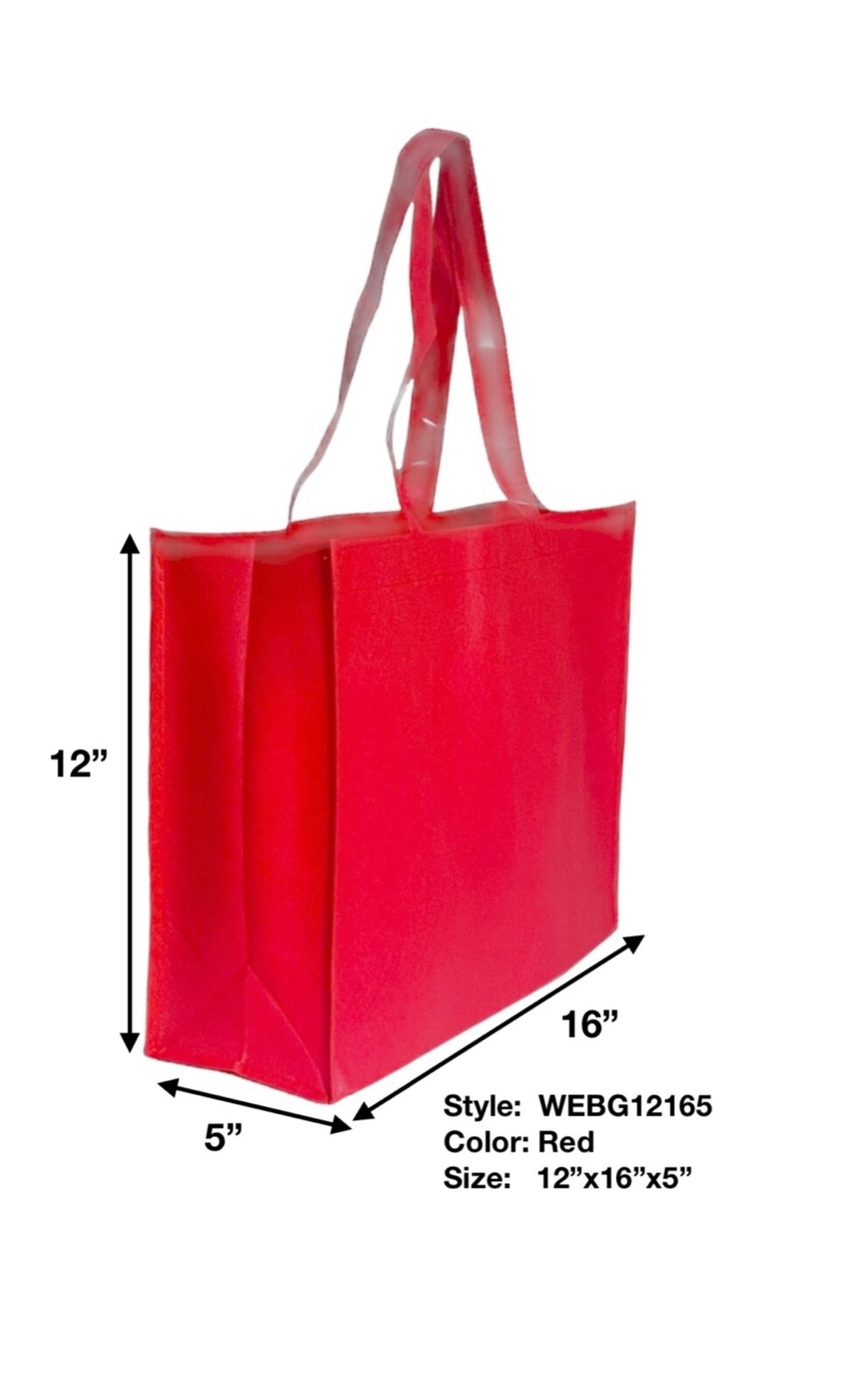 Non-Woven Shopping Bag Reusable Gift/ Promotional Bag Wholesale Red 100 Pack