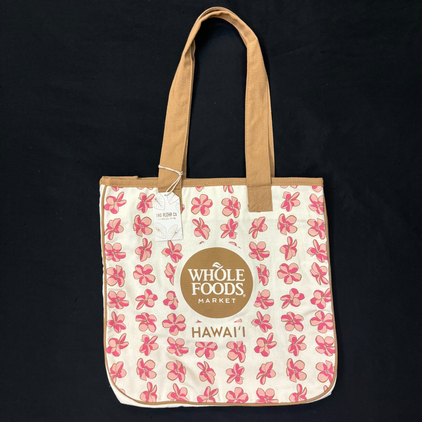 Whole Foods x Tag Aloha Company: Rope Tote Plumeria Pink Bag, Hawaii Exclusive