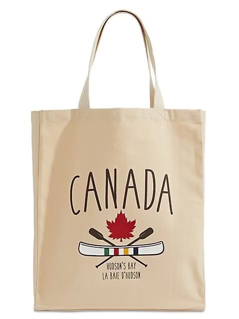 HUDSON’S BAY HBC STRIPES CANADA CANOE MULTISTRIPE TOTE REUSABLE SHOPPING BAG
