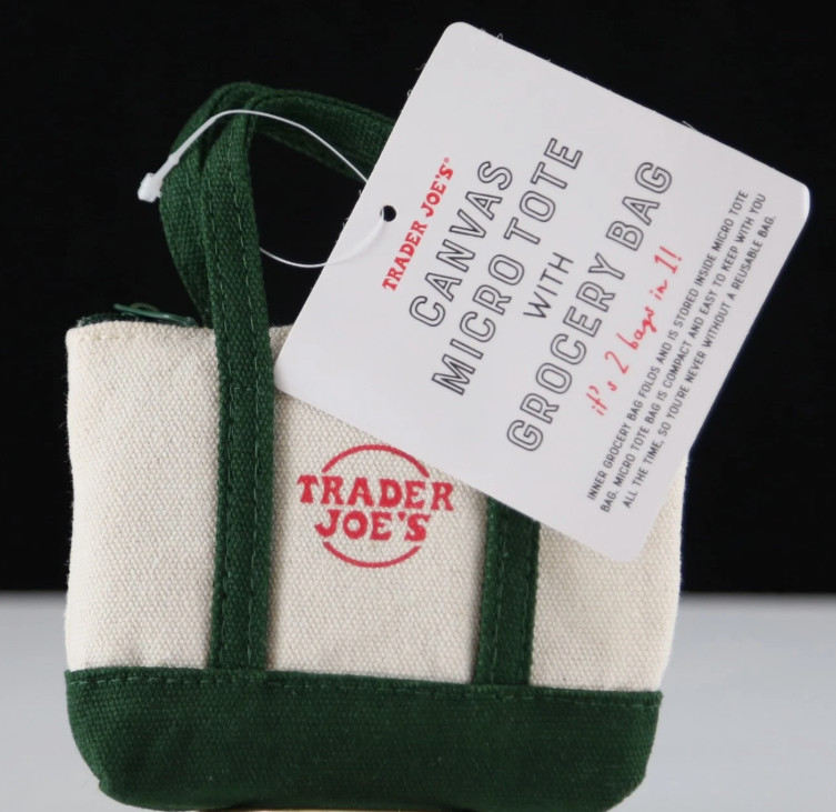 2025 Trader Joe’s Canvas Micro Tote w/ Grocery Bag CHRISTMAS LIMITED GREEN(U7Z19