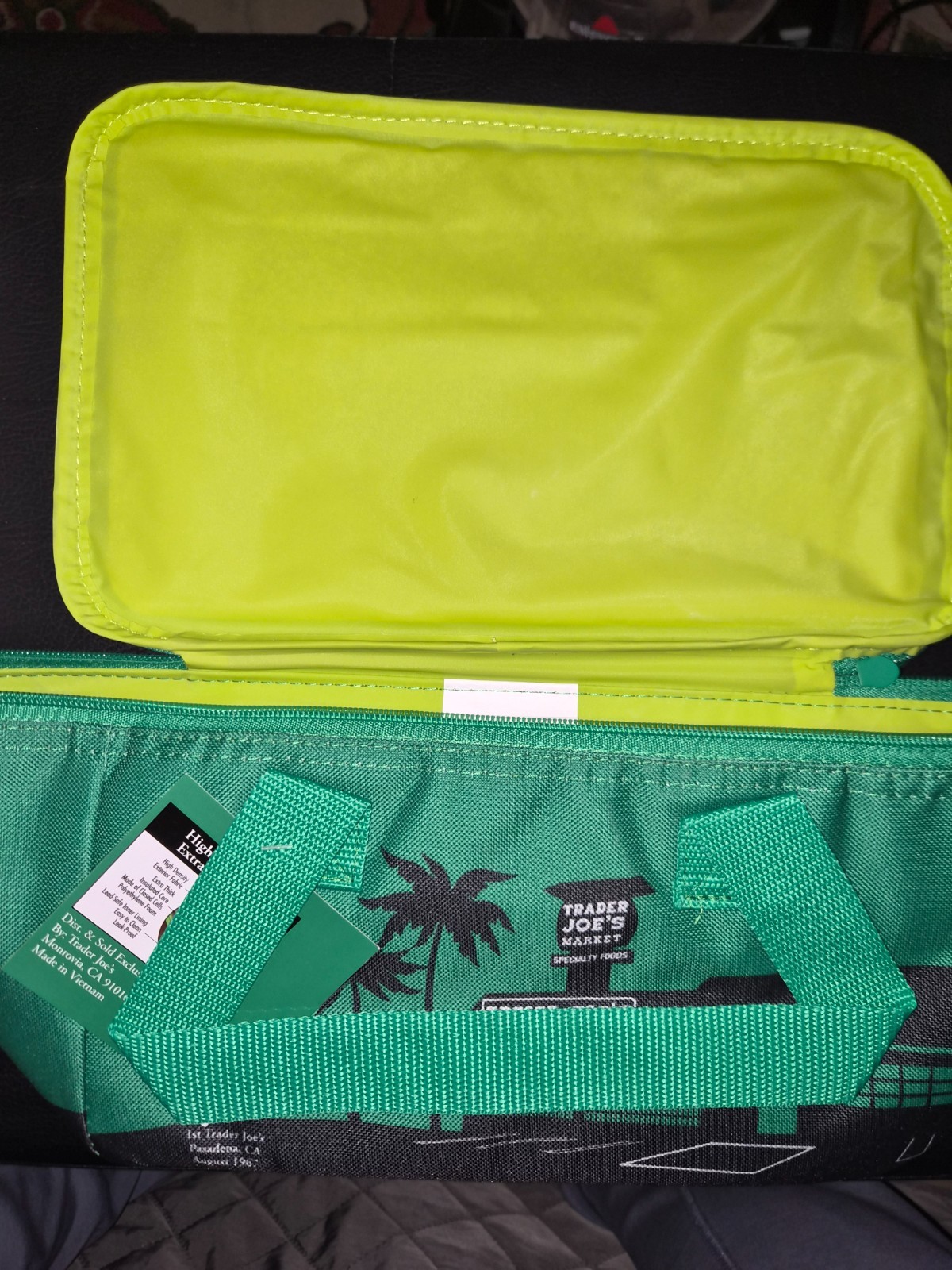 Trader Joe’s Mini Insulated Cooler Tote Lunch Bag Green & Black