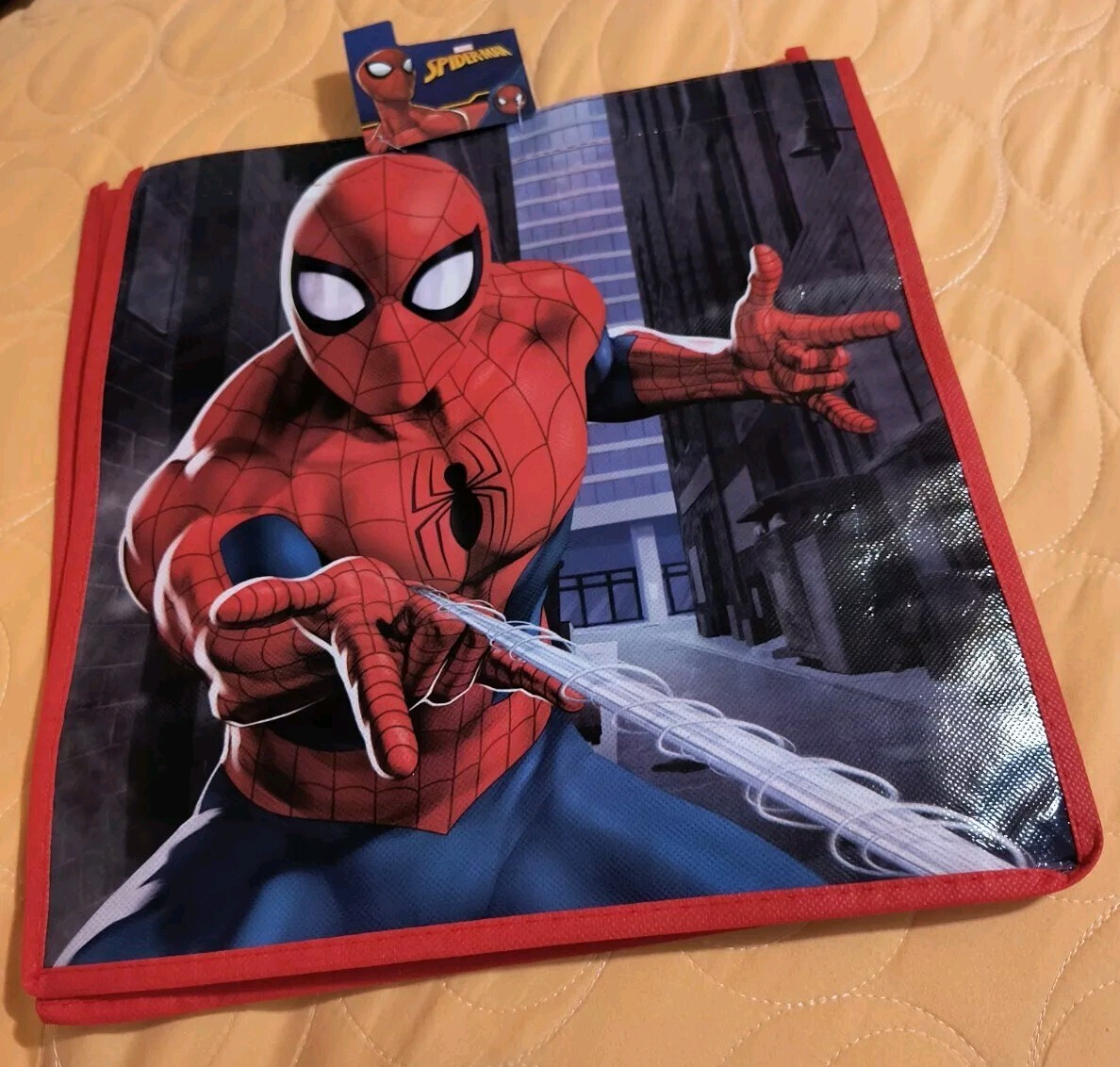 Marvel Comics Spiderman 🕷️Eco Red Shopping/Gift Tote Bag with Handles 🆕🆓Ship!