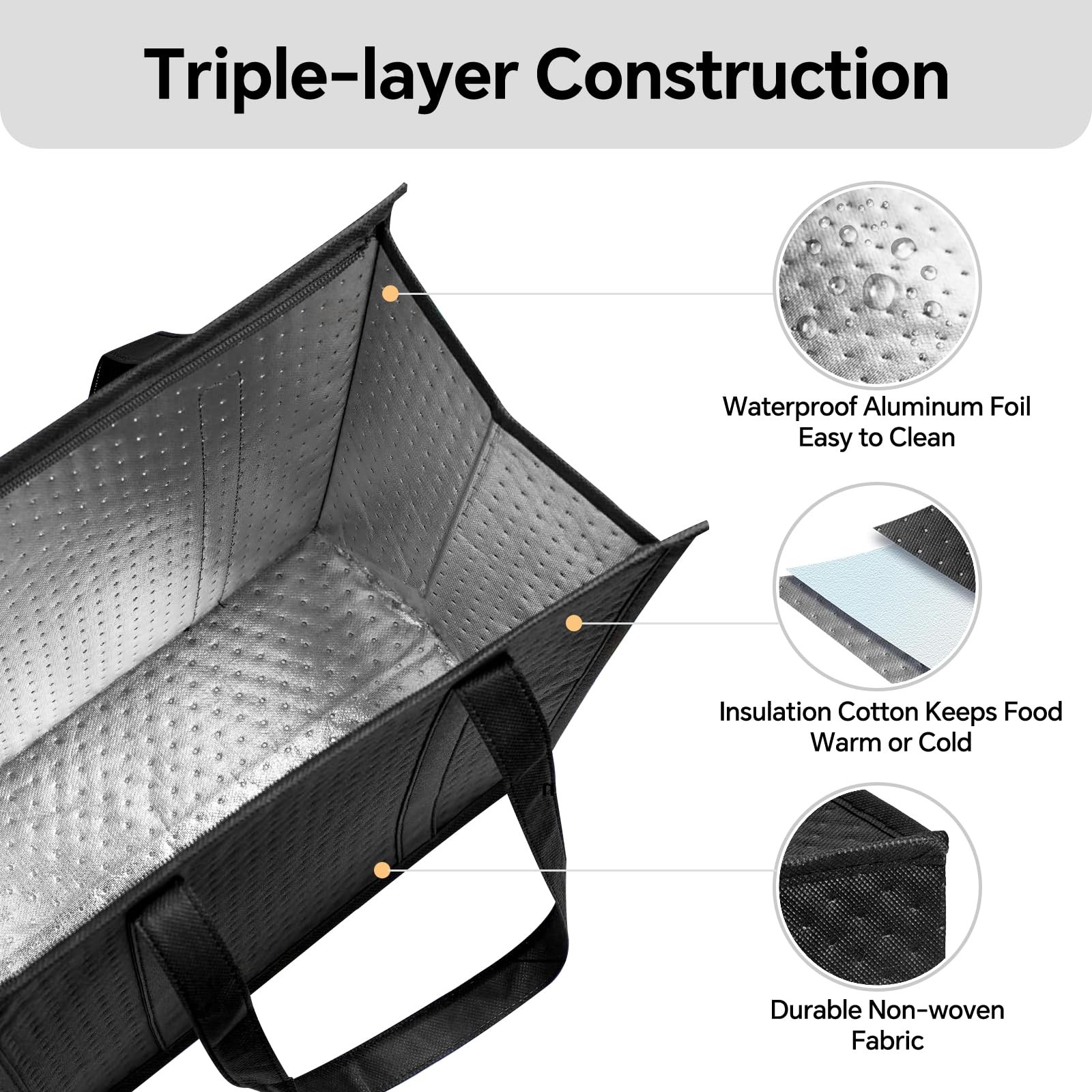 10 Pack Insulated Grocery Bags, Reusable Insulated Bag, Portable Cooler Bags …