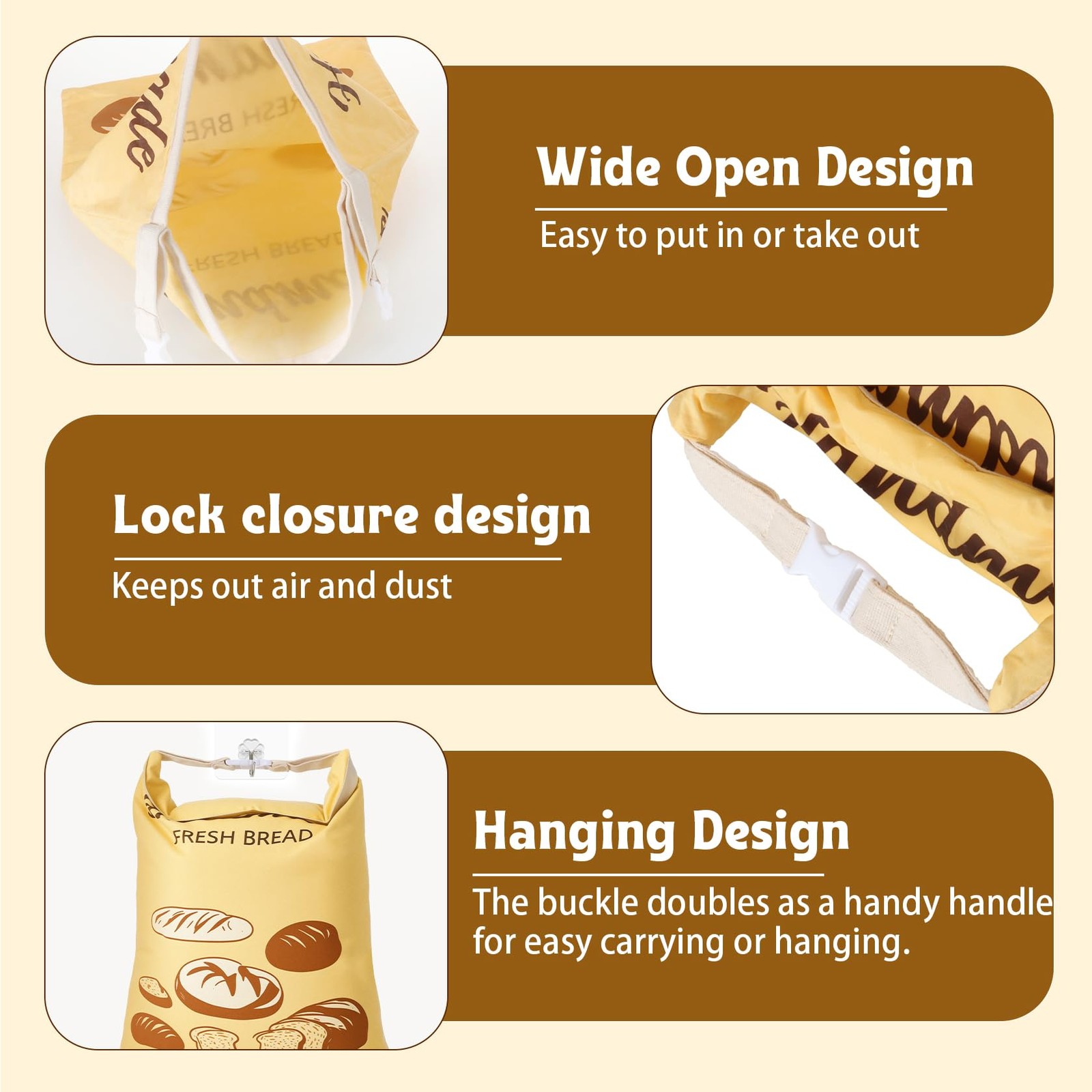 2 PACK Bread Bags for Homemade Bread, Gift 17 inches x 14 inches, Yellow