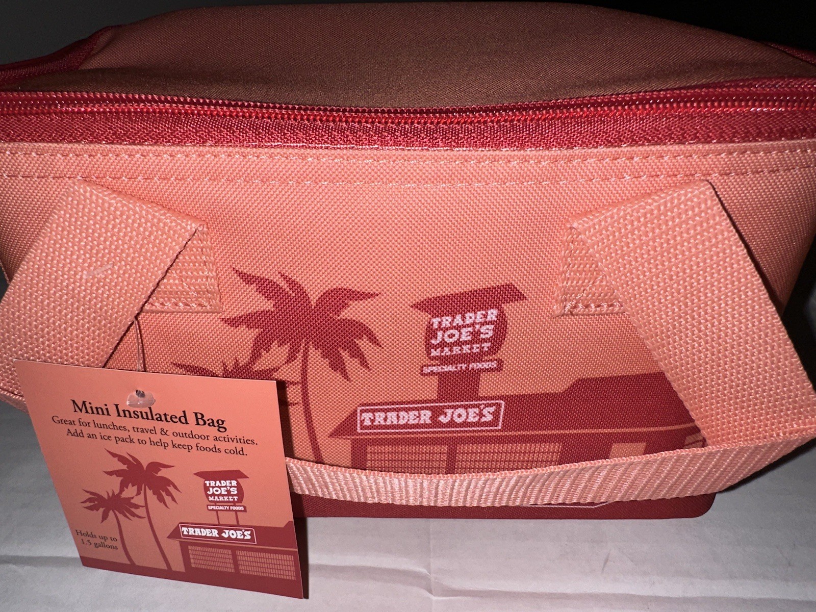 AUTHENTIC Trader Joe’s Mini Insulated Bag Peach/Orange Limited Edition 2025