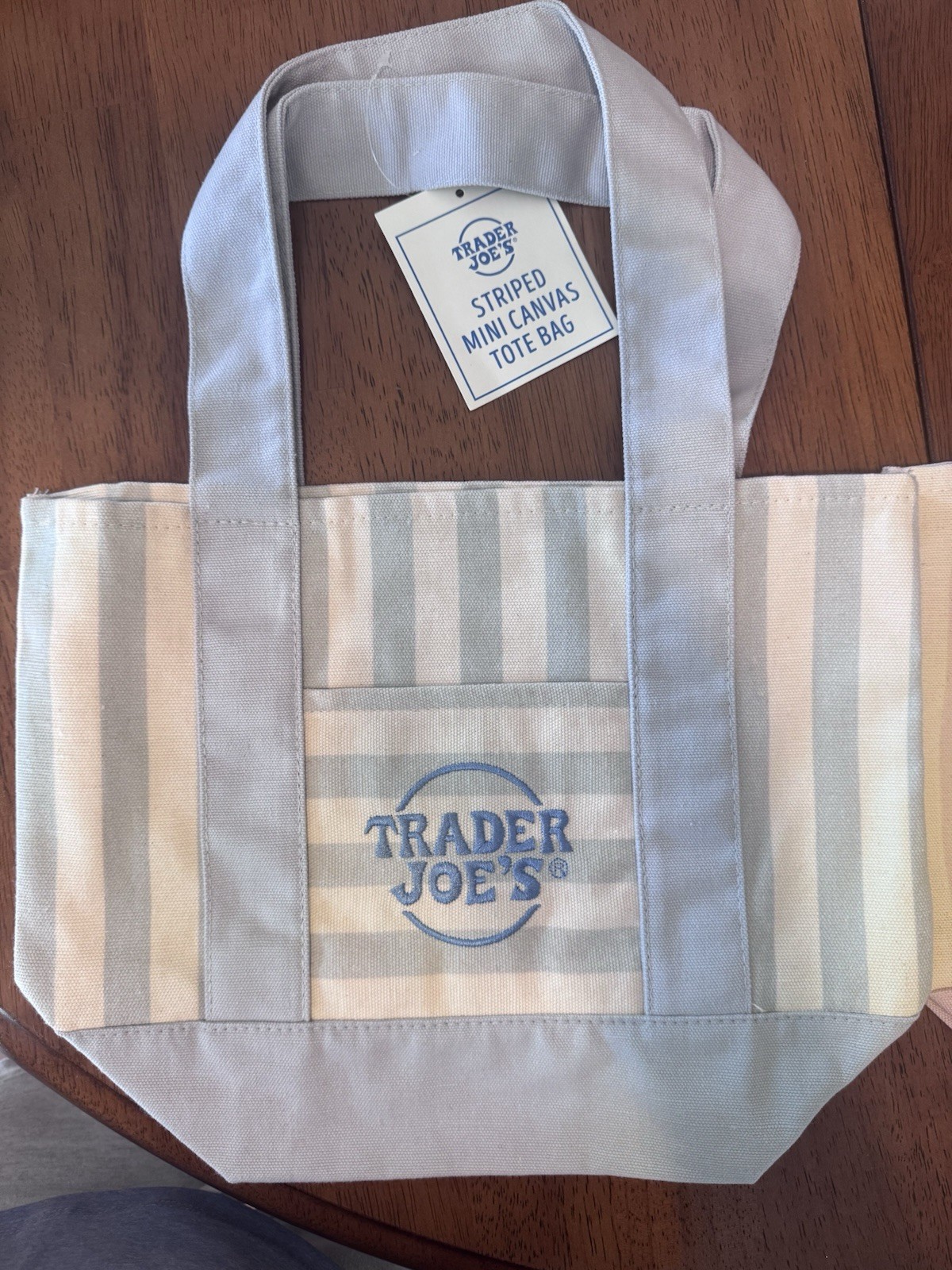 Trending NWT Trader Joe’s Pastel mini Stripe Tots Lot Of 2- Pink/Blue