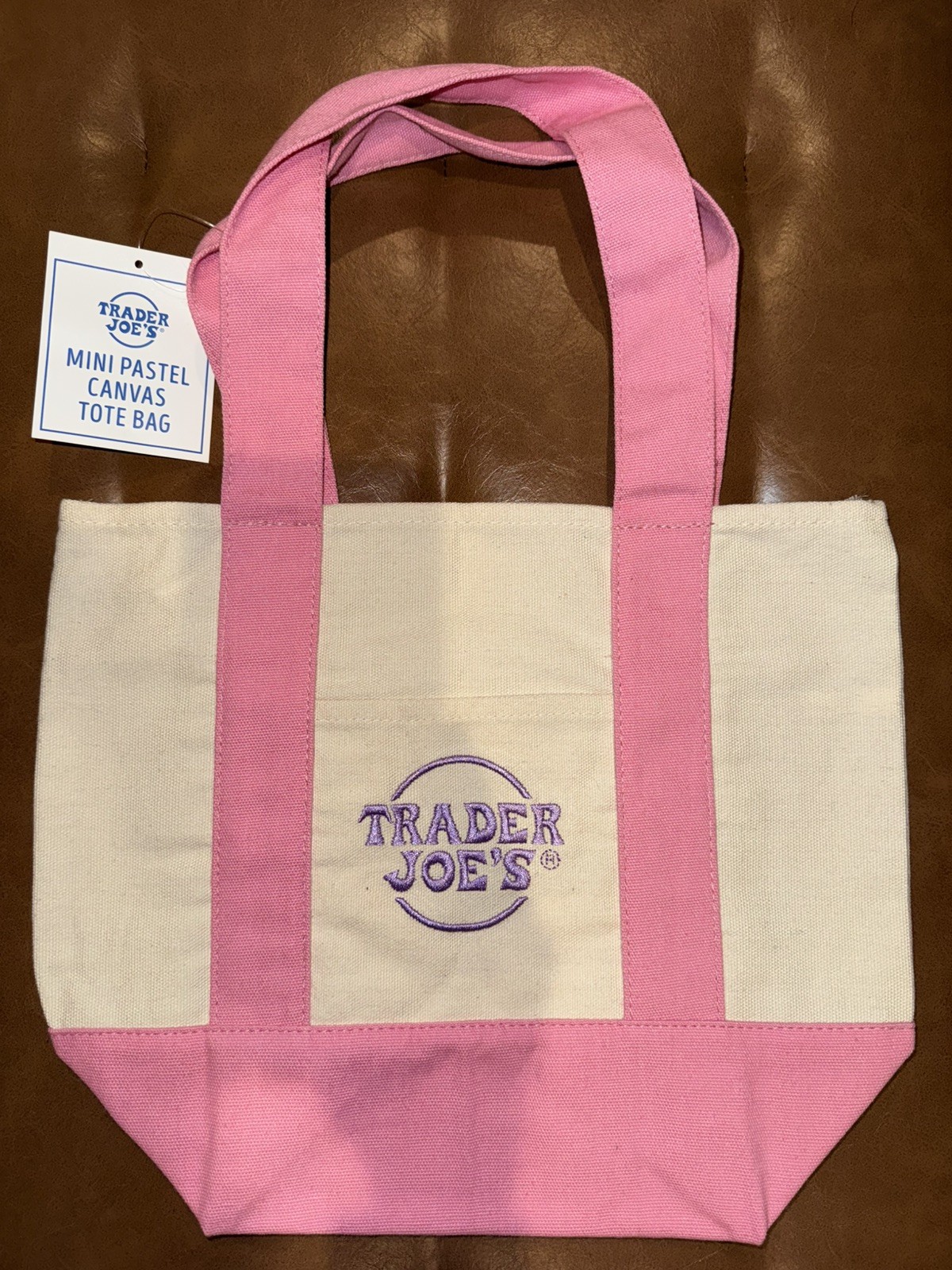 Trader Joe’s Mini tote bag in pink – NWT