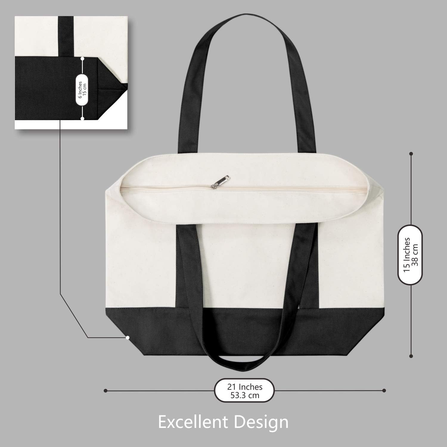 1 | 3 | 6 | 30 Pack Canvas Tote Bag with an External Pocket, Reusable Grocery…