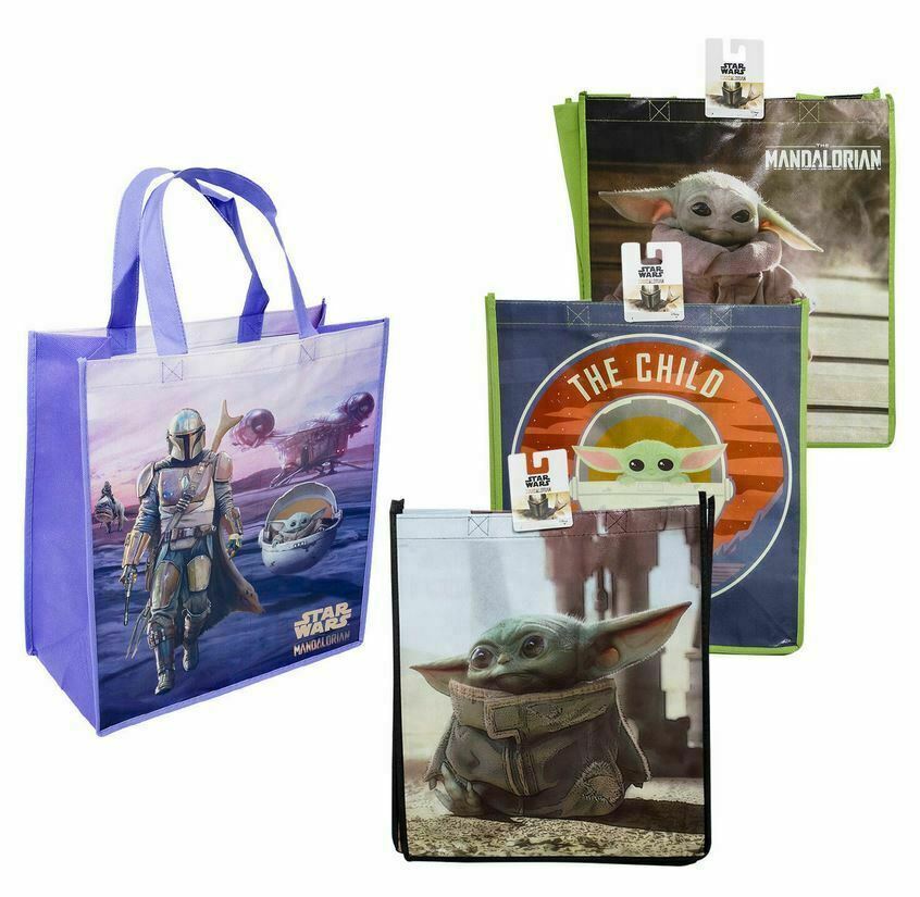 Set of 4 Star Wars The Mandalorian Baby Yoda Reusable Party Tote Gift Bags