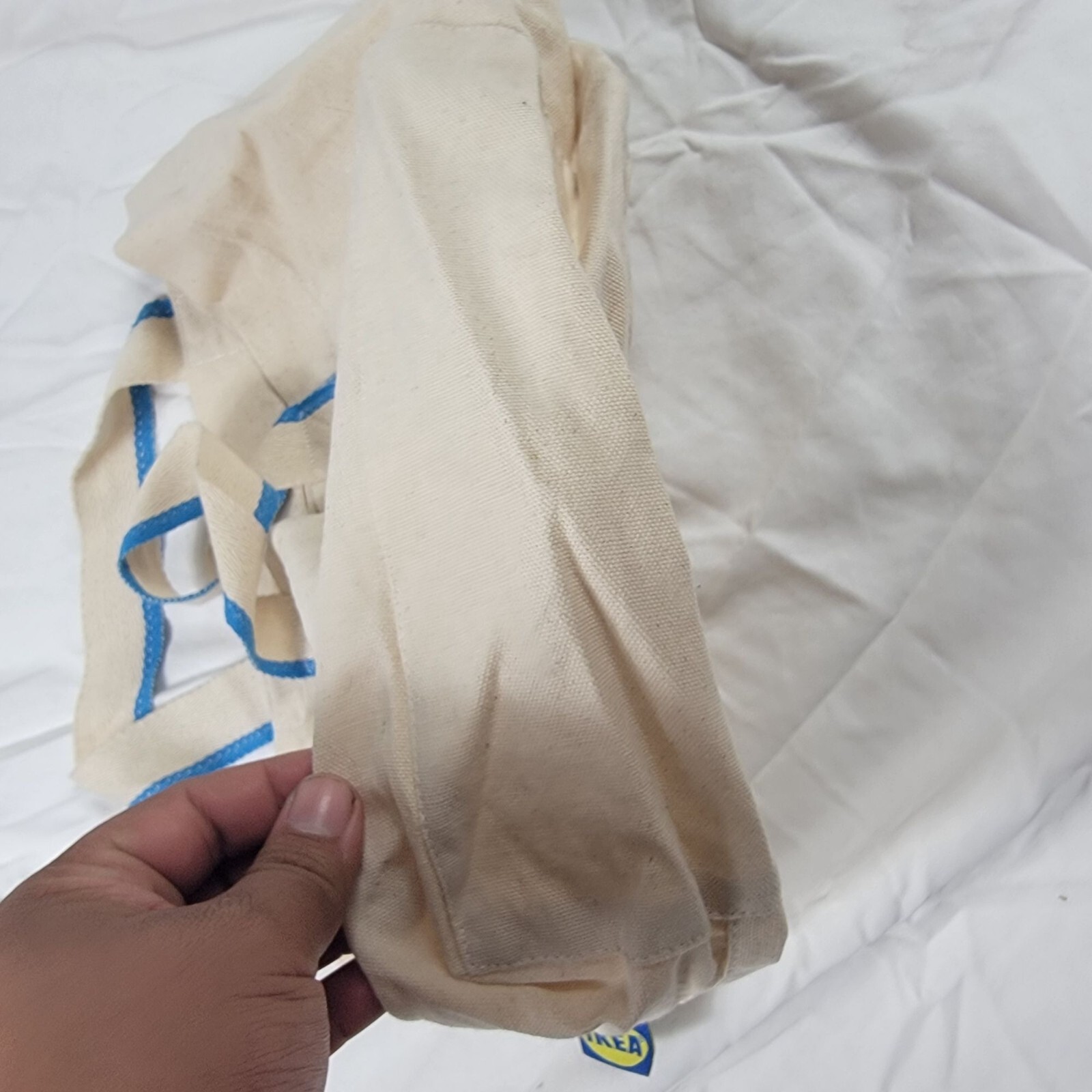 Ikea Spikrak Beige Shopping Bag Tote Travel Casual Storage Fordable Lightweight