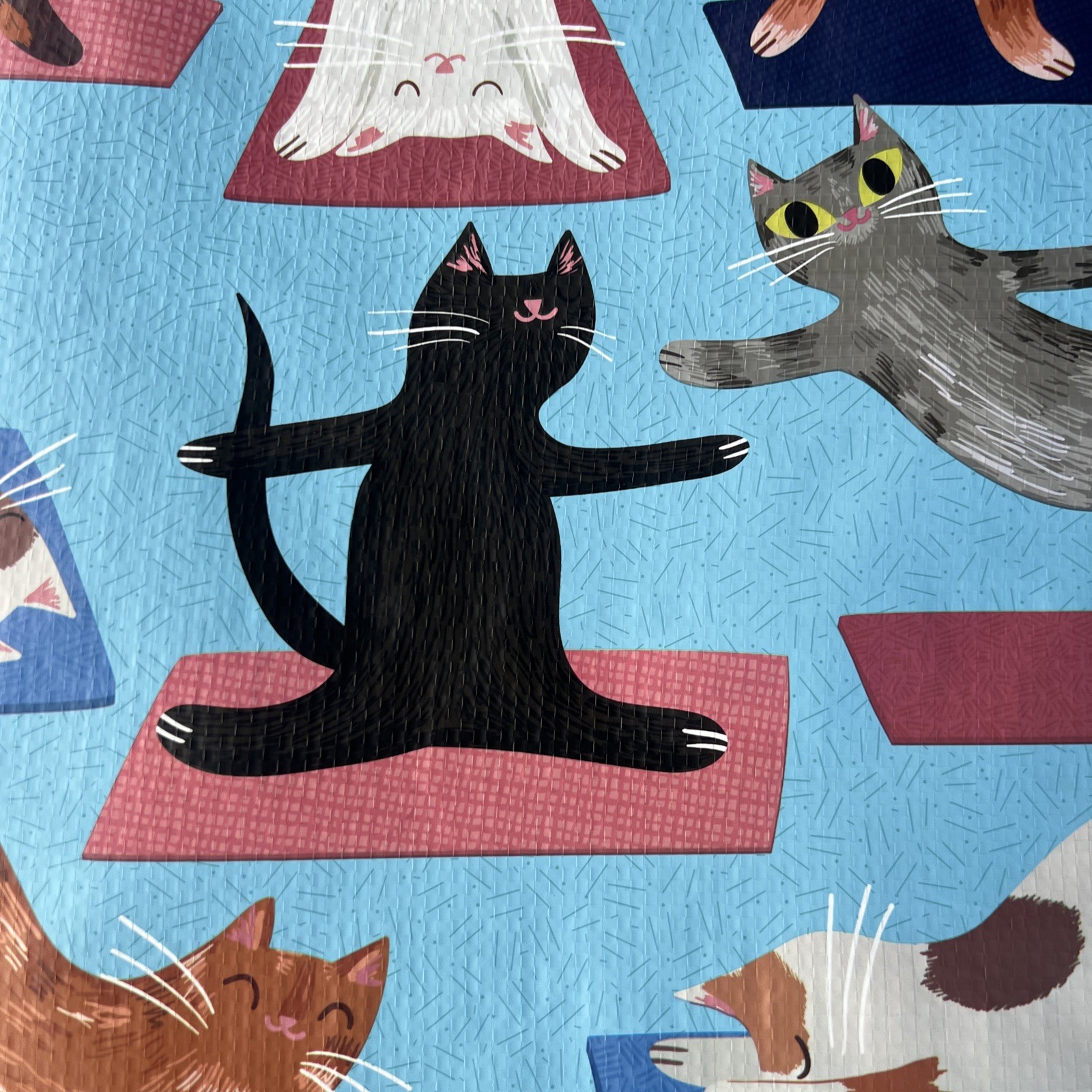 NEW Yoga Cats Reusable Tote Bag XL Waterproof Eco Shopping Gift Blue Eco Viral