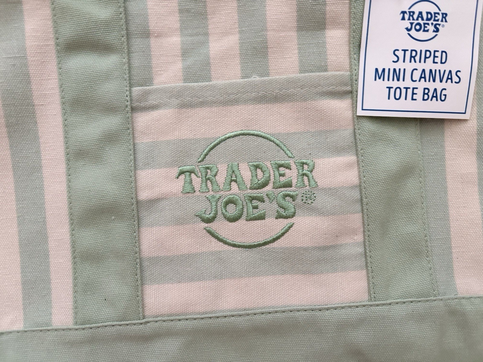 Trader Joe’s Mini Pastel Striped Canvas Tote Bag 2026 Limited Edition Set Of 4