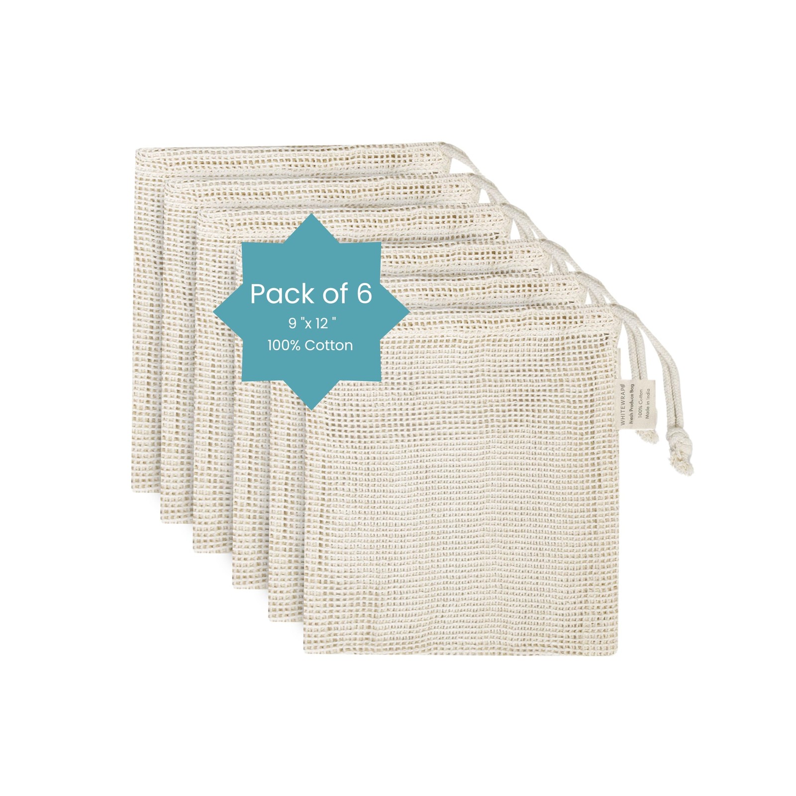 Produce Bags | Storage with Drawstrings | Cotton Mesh Bag for Medium