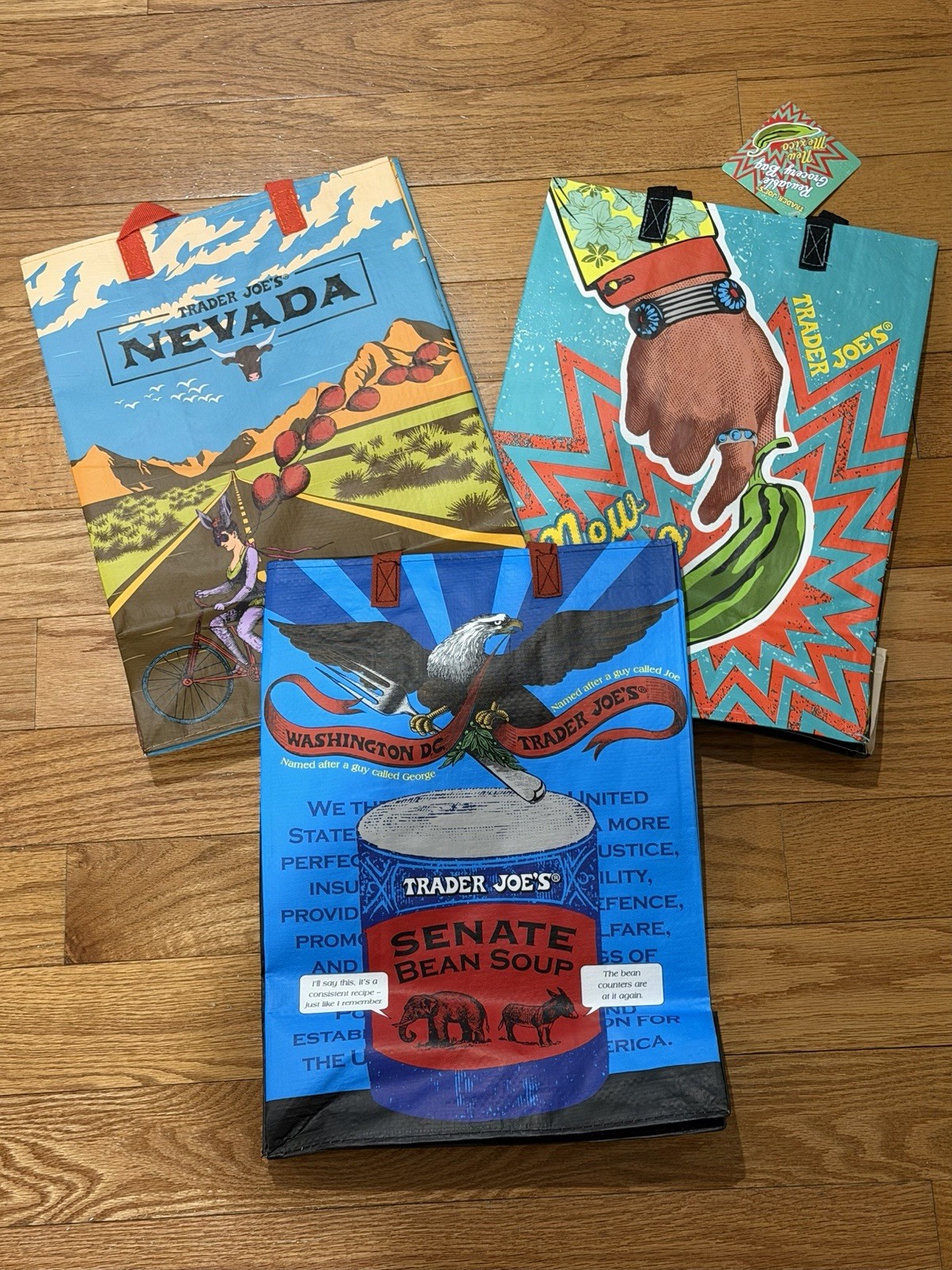 Trader Joe’s WASHINGTON DC/NEVADA/NEW MEXICO – Reusable Shopping 3 Tote Bags