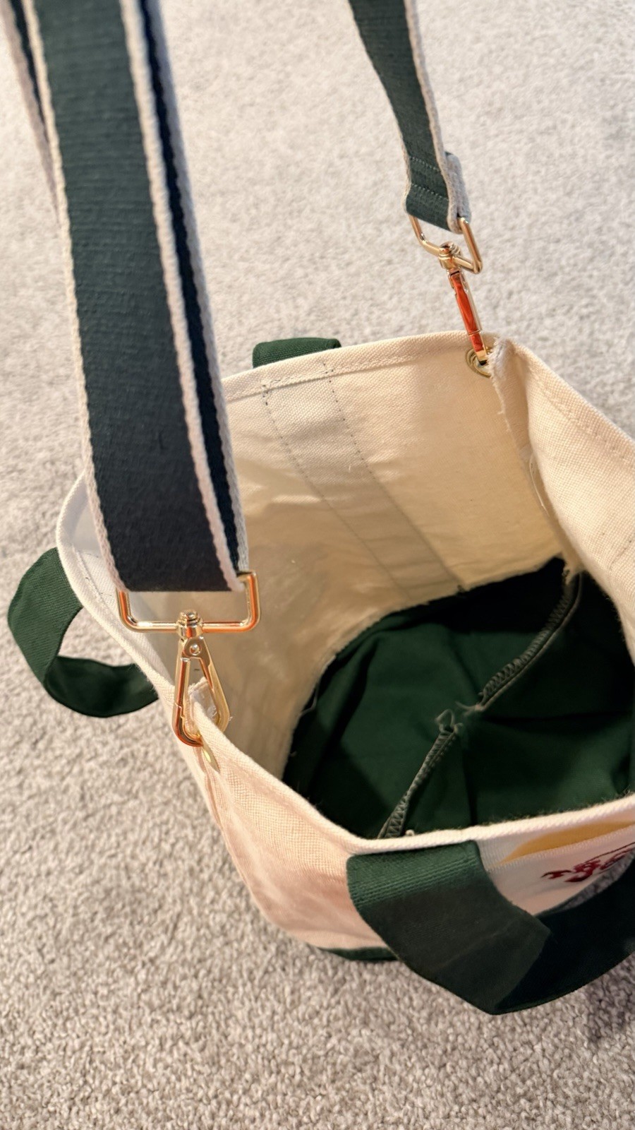 Trader Joe’s Mini Canvas Tote Set, Adjustable Strap, Beige Green, 2 Pack