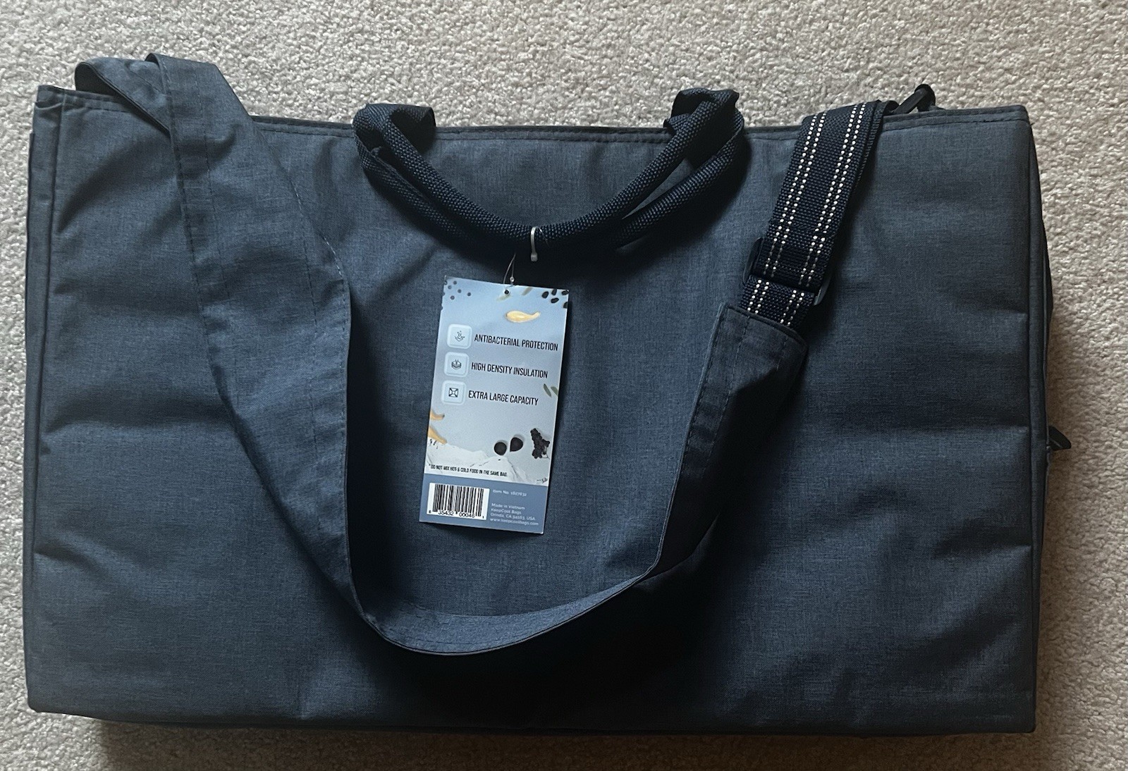NWT KEEPCOOL Insulated Shopping Cooler Bag Extra Large Navy Zip Close