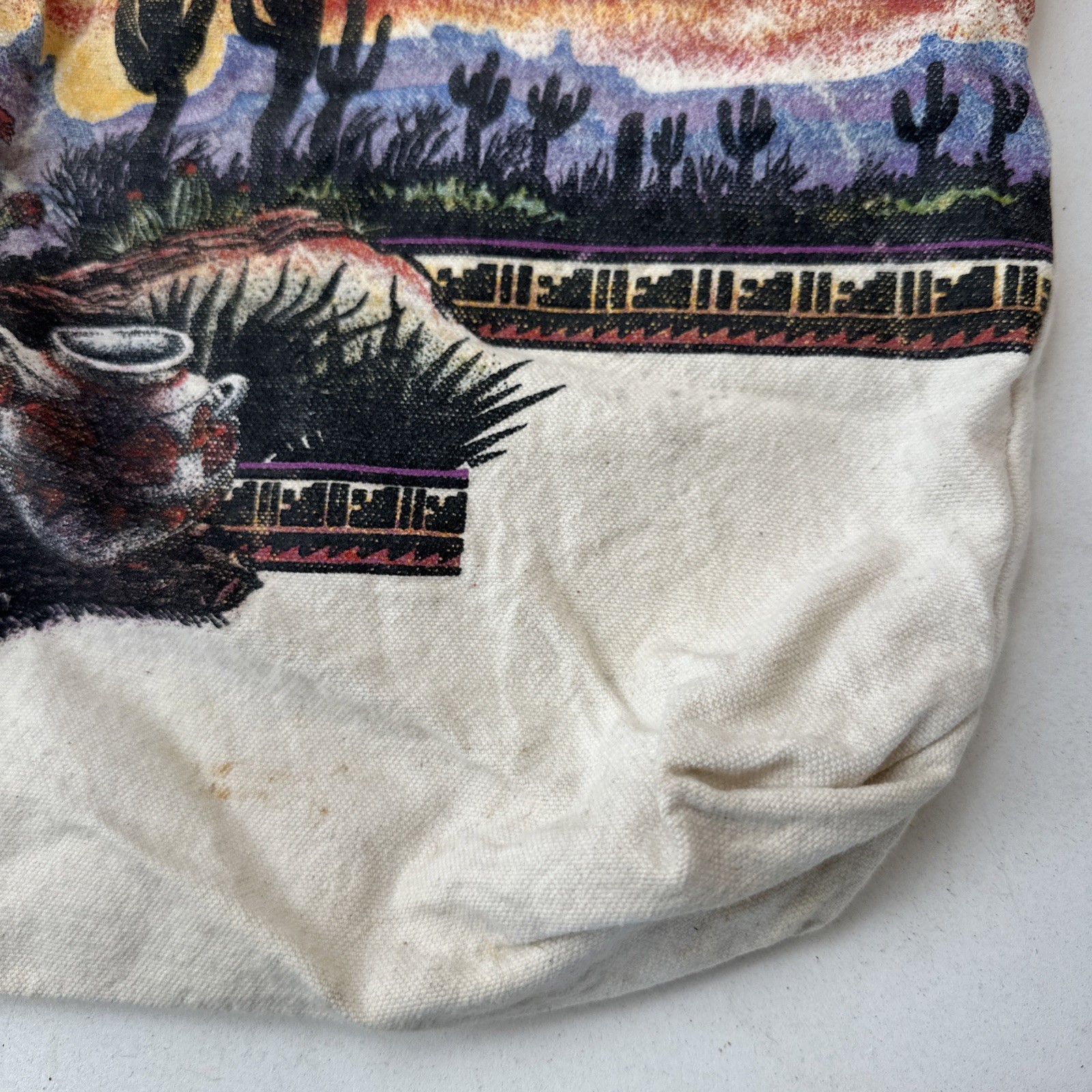 Arizona San Segal Tote Bag Reusable Shopping Desert Scene Sunset Cactus 1992 VTG
