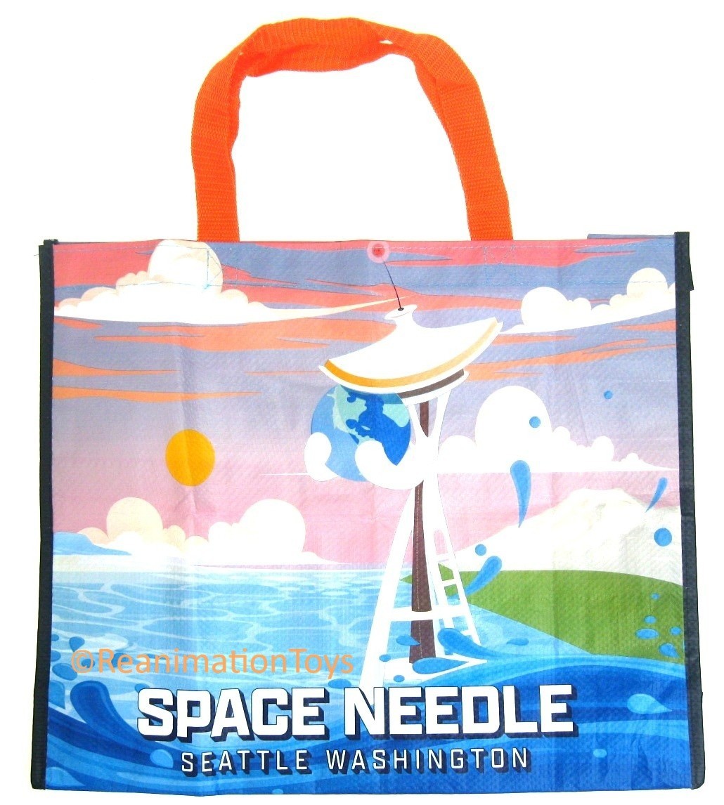 Seattle Washington Space Needle Reusable Grocery Vacation Shopping Tote Bag New