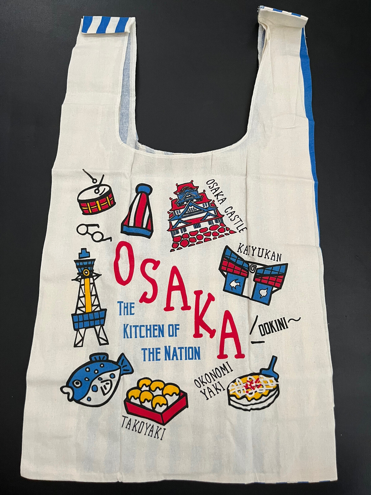 NWT Osaka Japan Reusable Foldable w/ Snap Closure Shopping Bag Sz 25”x 14”