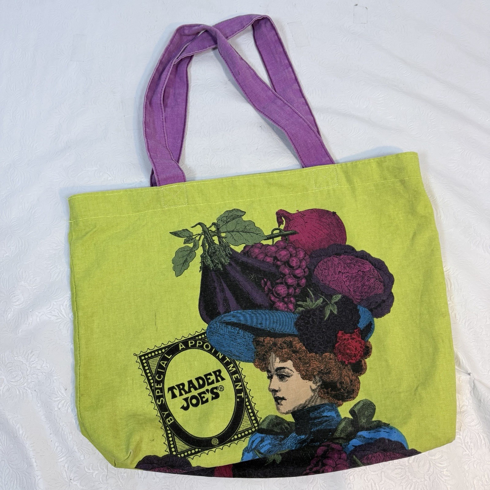 Trader Joe’s By Special Appointment Reusable Tote Bag 18x12x4 Open Top Logo USA