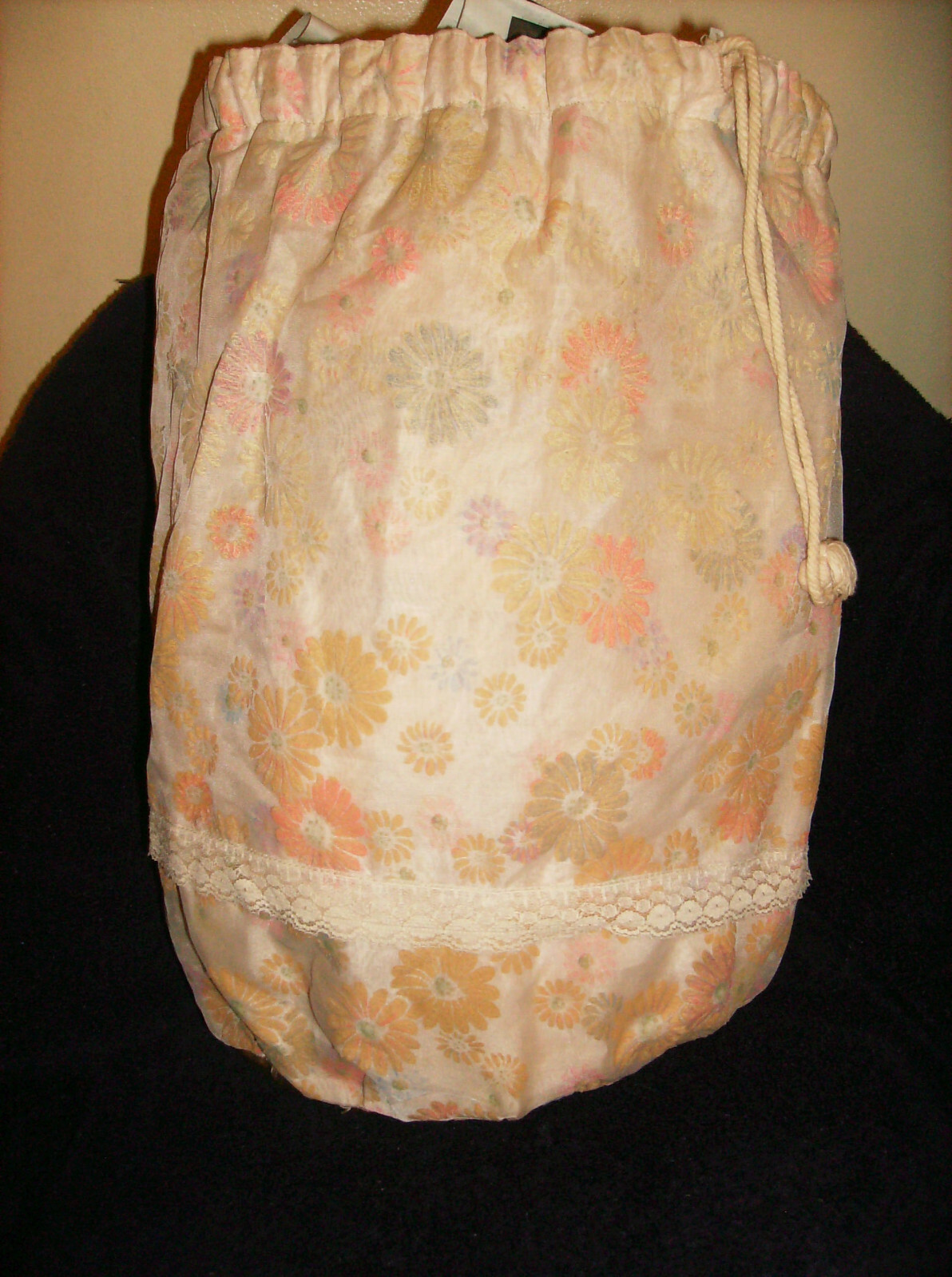 PINK VINYL LINED TOTE BAG16″ H 11″ W SWIMMING BAG ROPE HANDLES WASH/FOLDABLE