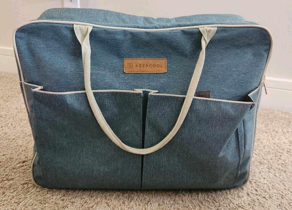 KeepCool Large Blue Reusable Insulated Cooler Bag Keeps Food Drinks Hot/Cold
