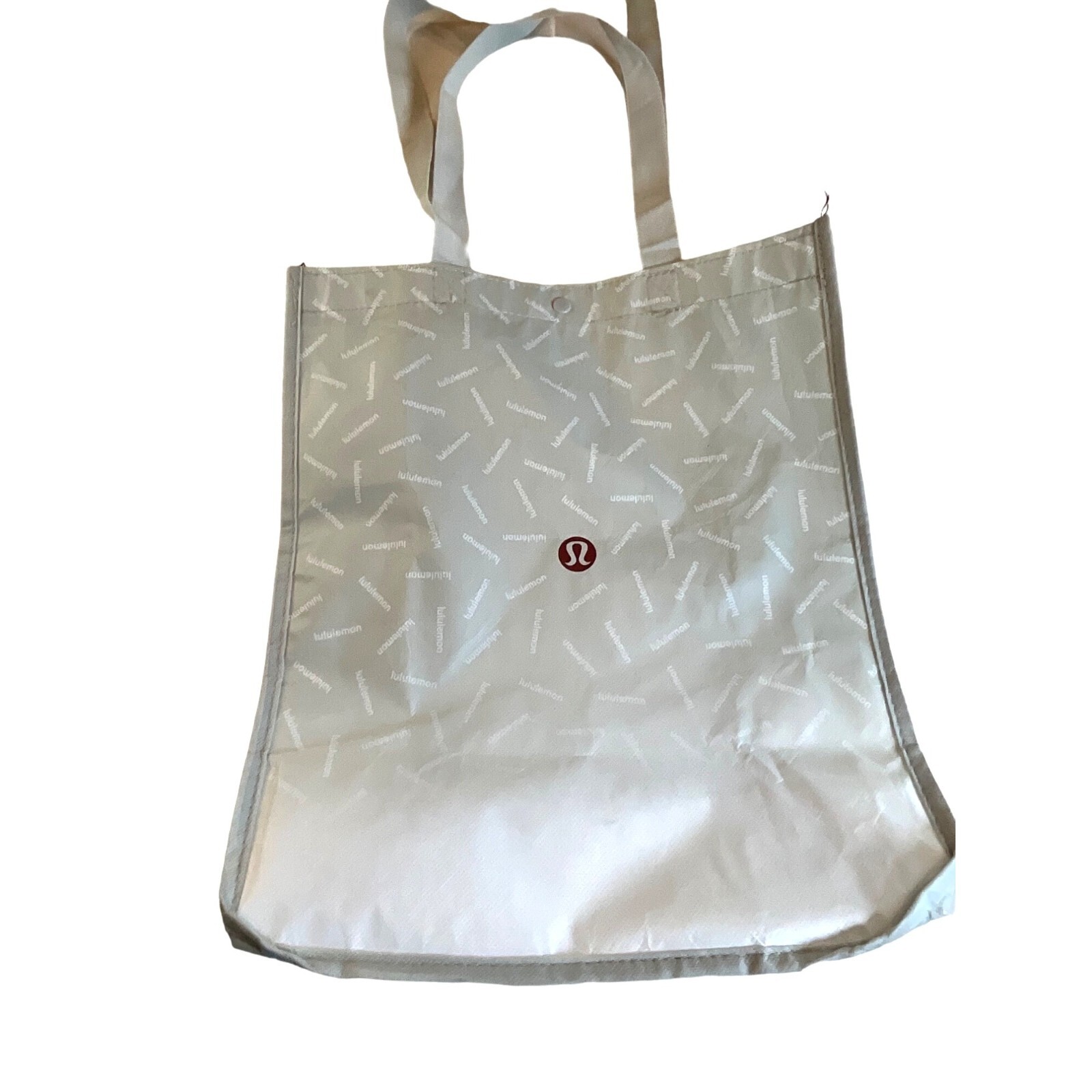Lululemon 100% Recycled Polypropylene Reusable Shopping Tote w/ Red Logo 12.5×15