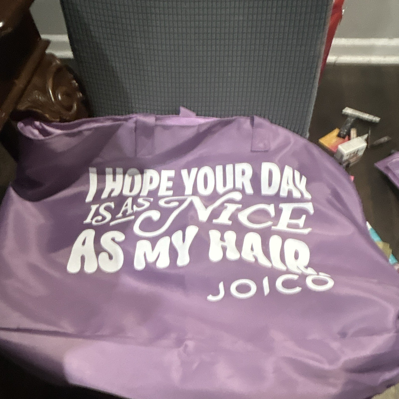 Ulta beauty world 2026 buJoico Purple Bag Text Print 15x8x8 “Hope Your Day…”