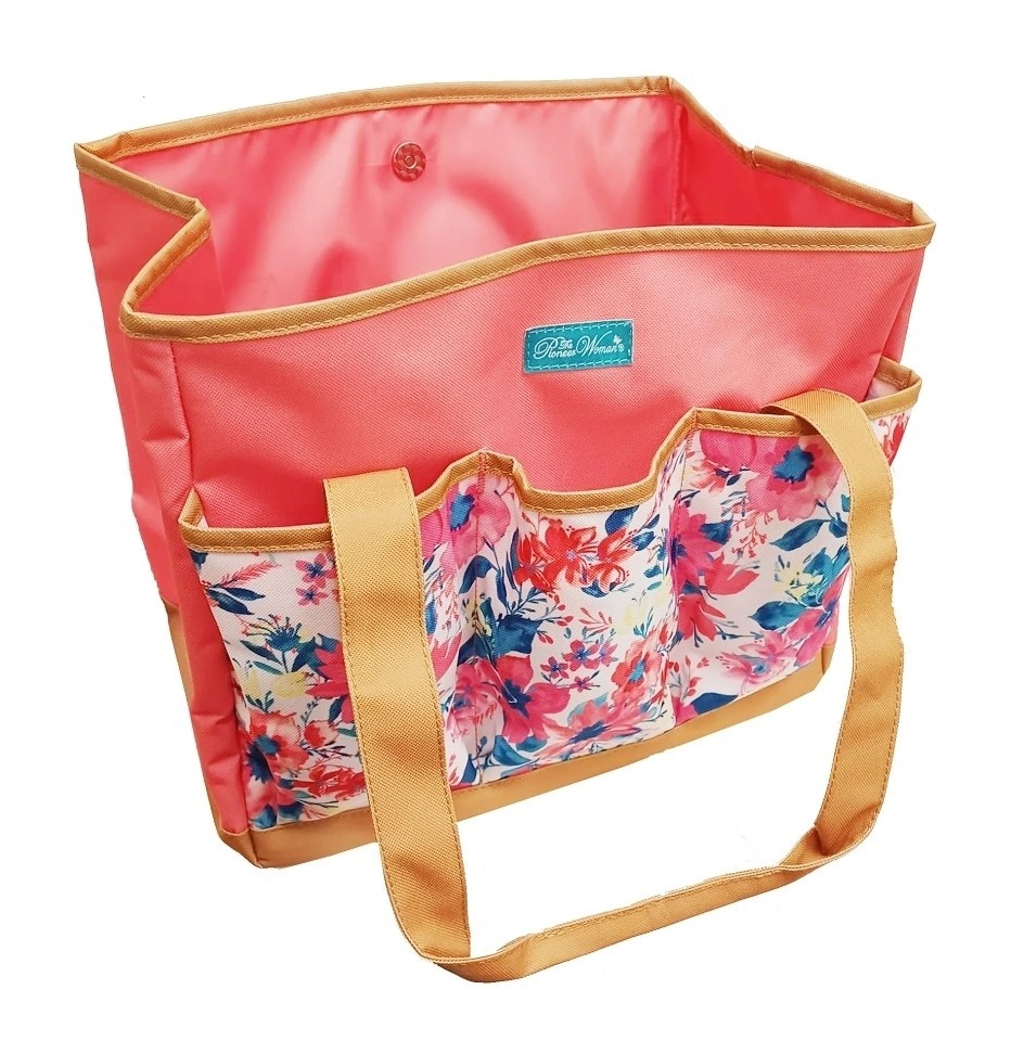 The Pioneer Woman Fresh Floral Garden Tote Bag w/ Pockets for Storing Essentials