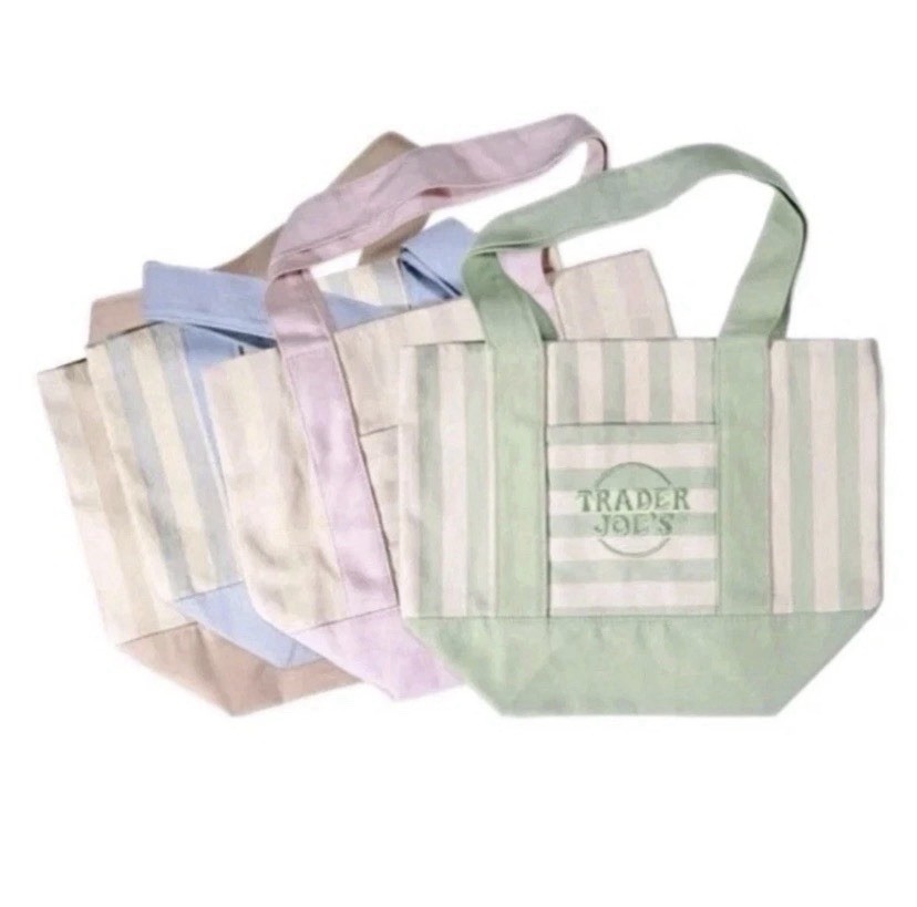 New W Tags Trader Joe’s Striped Canvas Mini Tote Full Set of 4 Summer 2026