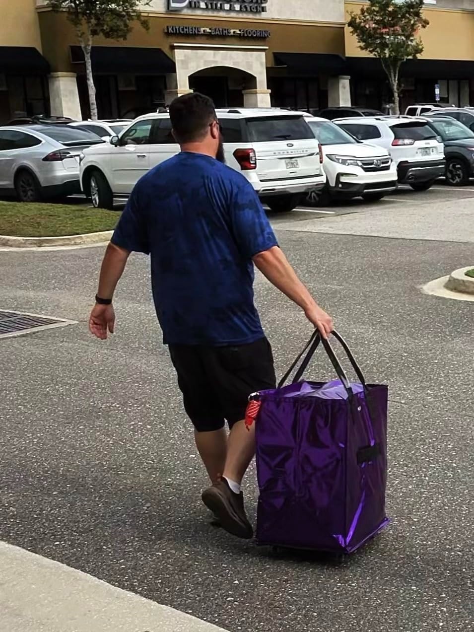 Medium Rolling Grocery Trolley Tote – 66 lb Capacity, Foldable & Water-Resistant