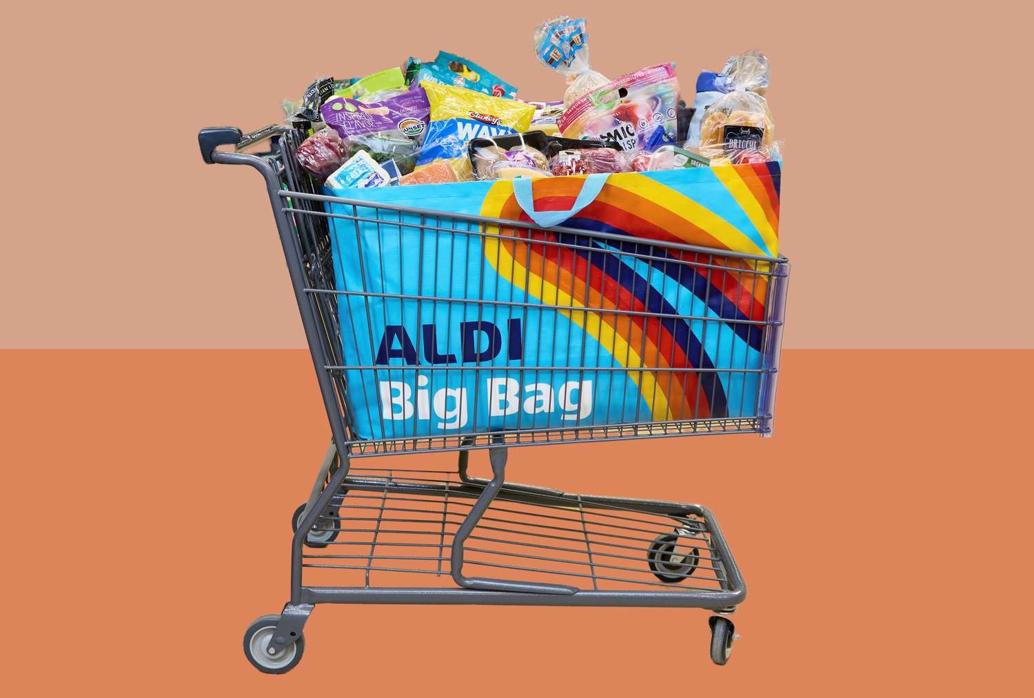 2025 The ALDI Big Bag Collection Heritage Rainbow Stripe Tote RARE PRE – SALE