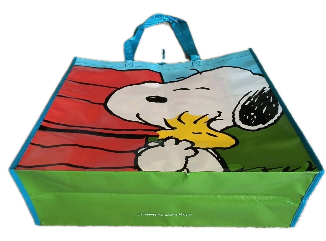 Peanuts Snoopy Woodstock Hugging XL Reusable Tote/Shopping/Gift Bag NWOT!
