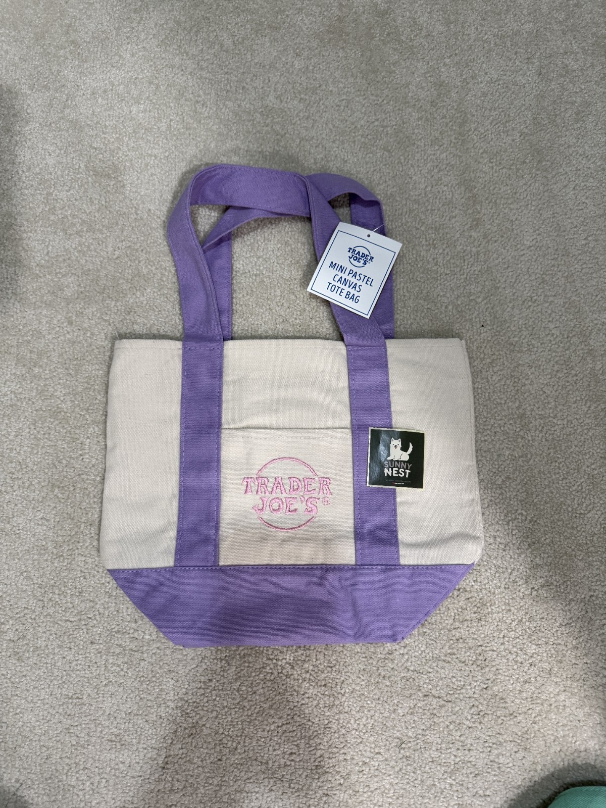 PICK1: TRADER JOE’s Limited 2026 Mini Canvas Tote PINK PURPLE MINT OR TEAL NEW