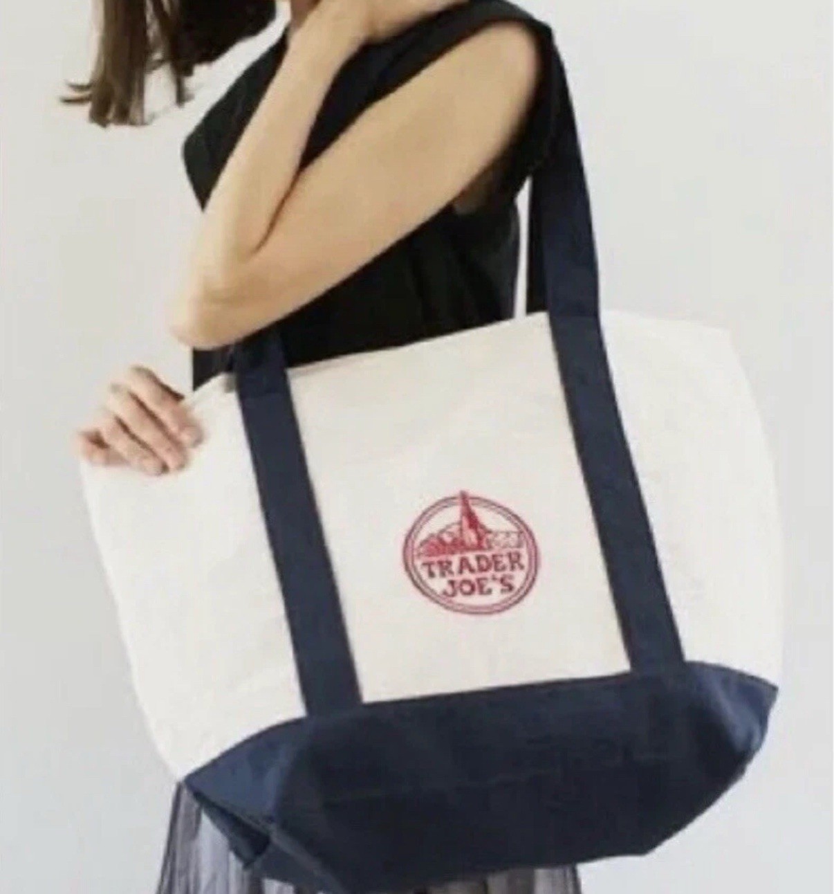 Trader Joe’s Canvas Tote Shopping Bag – LARGE CLASSIC NAVY – NEW with TAGS