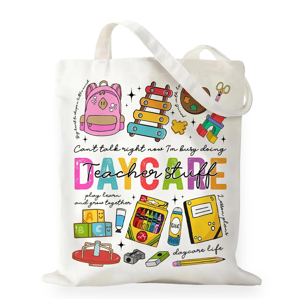 Women Teacher Gift Tote Bag DoubleSided Print Graduation Christmas End Year