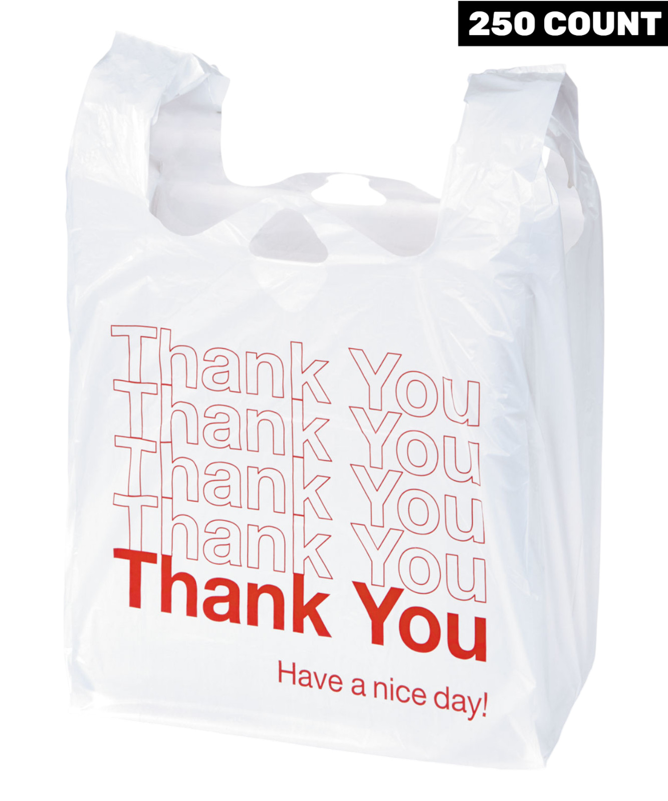 Boardwalk Thank You Plastic T-Shirt Bags 11.5x6x22 | 250 Count | Retail Grocery