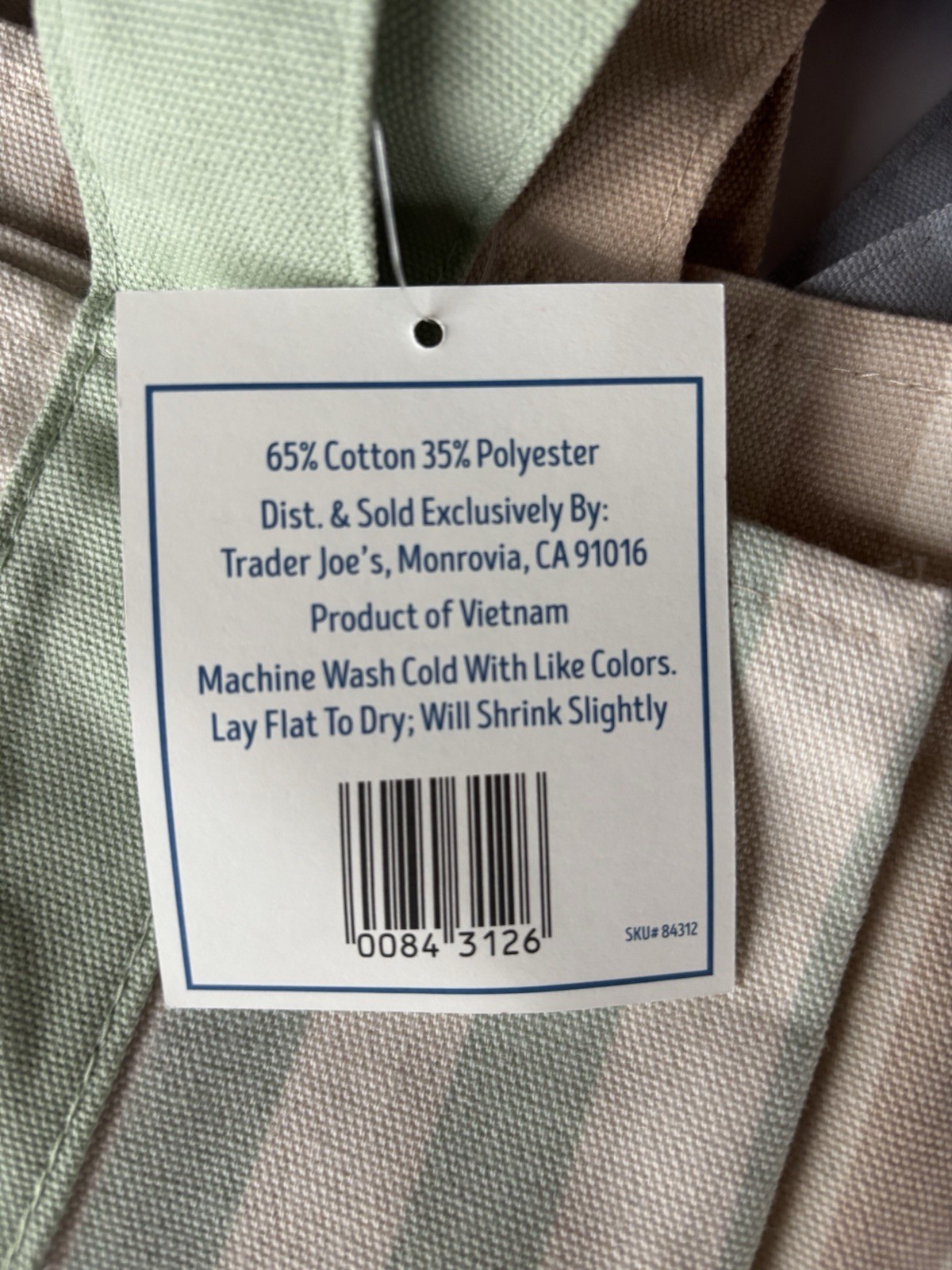 Trader Joe’s Mini Pastel Stripe Canvas Tote Bag Limited Edition Set Of 4