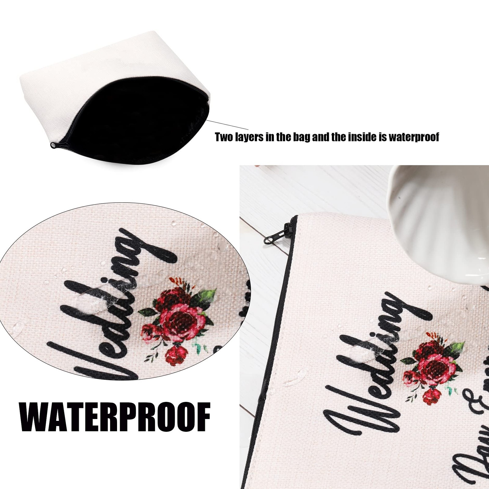 PXTIDY Funny Saying Quote Makeup Bag You Are Badass Keep That Shitup beige