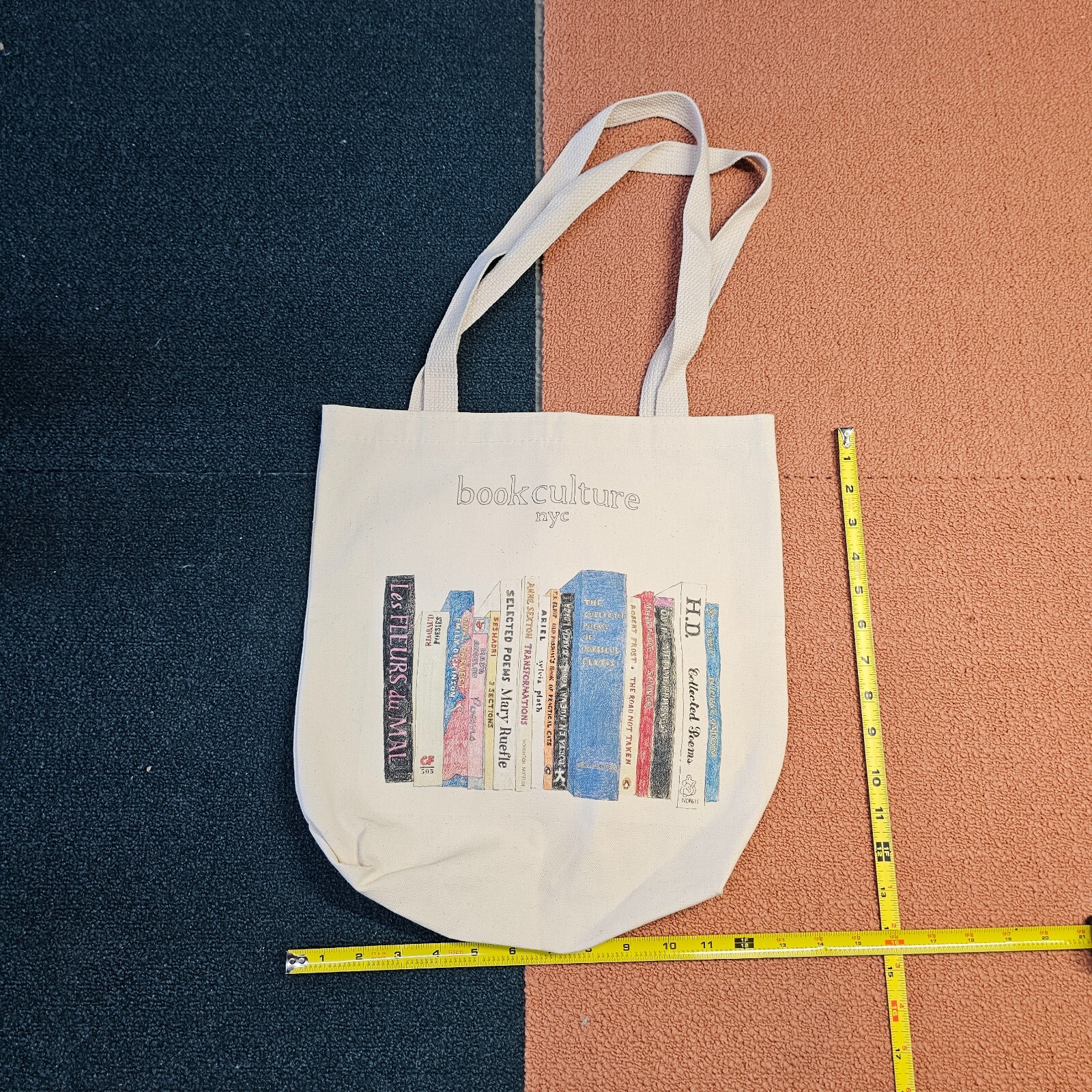 Book Culture NYC Reusable Canvas Tote Bag Shoulder Cream New York City W3a