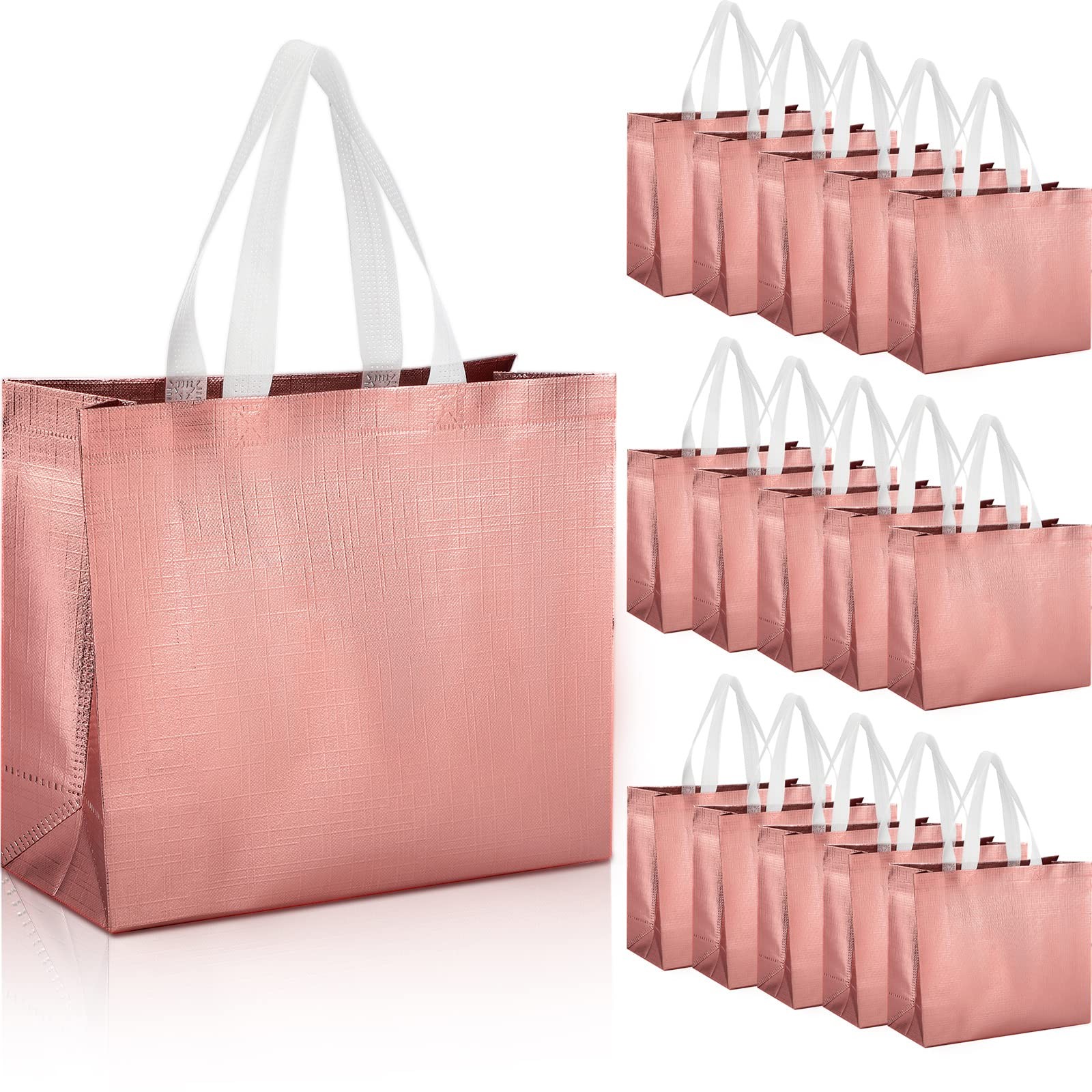 Reginary 72 Pack Reusable Gift Bags with Handles Large Glossy Reusable Grocer…